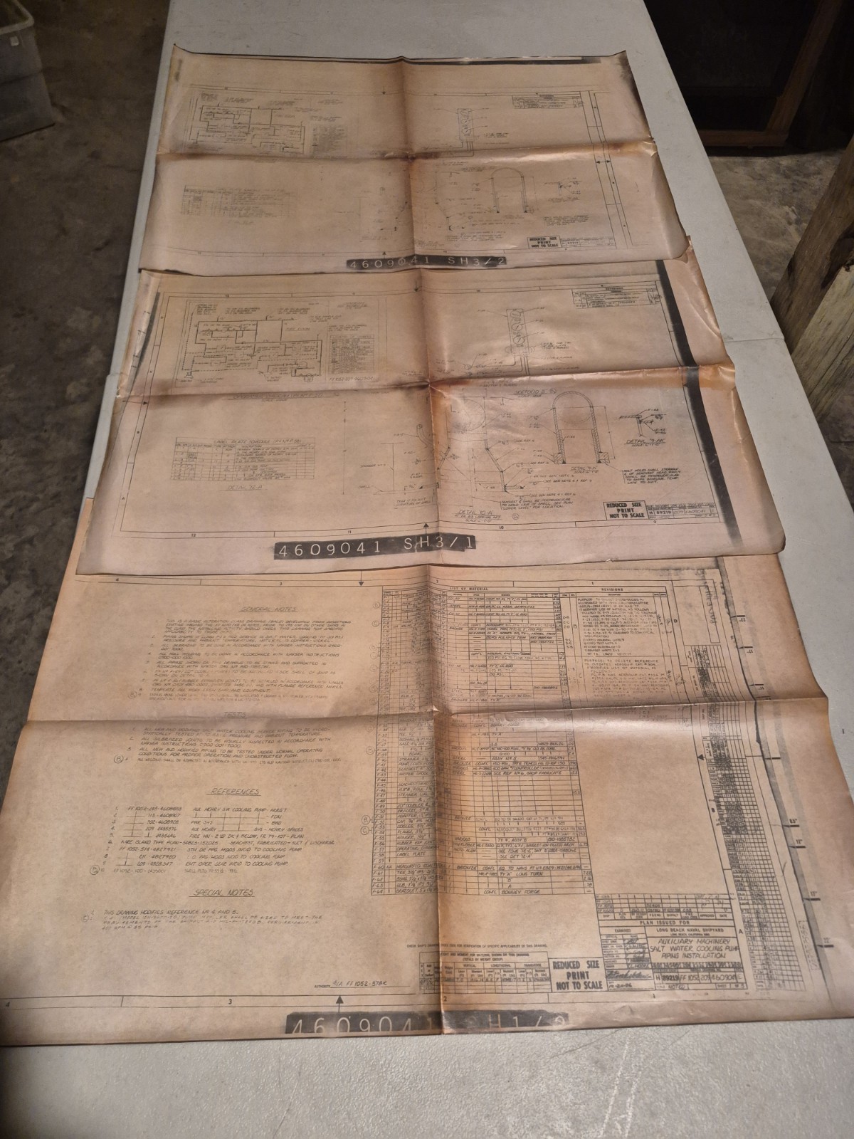 Vintage 1976 Long Beach Naval Shipyard Auxiliary Machinery Drawing Collection Vintage 1976 Long Beach Naval Shipyard Auxiliary Machinery Drawing Collection