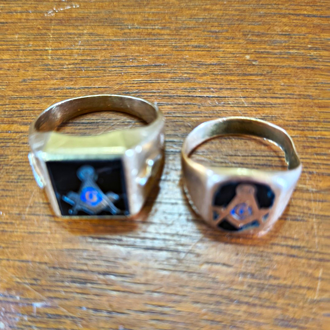 10 Karat Gold Masonic Ring Old Vintage Men's