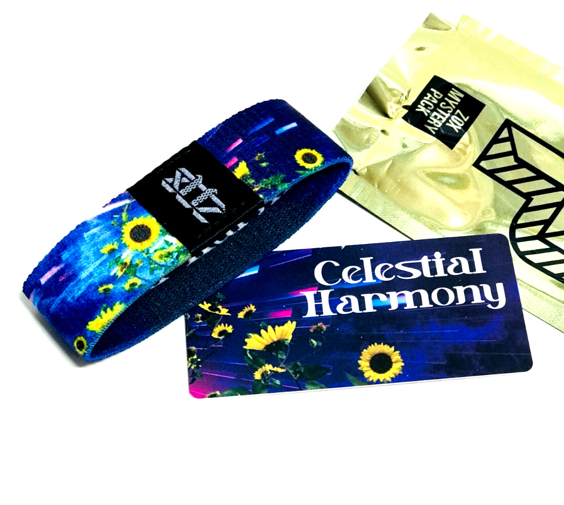 ZOX **CELESTIAL HARMONY** Silver Strap Medium MYS Wristband w/Card