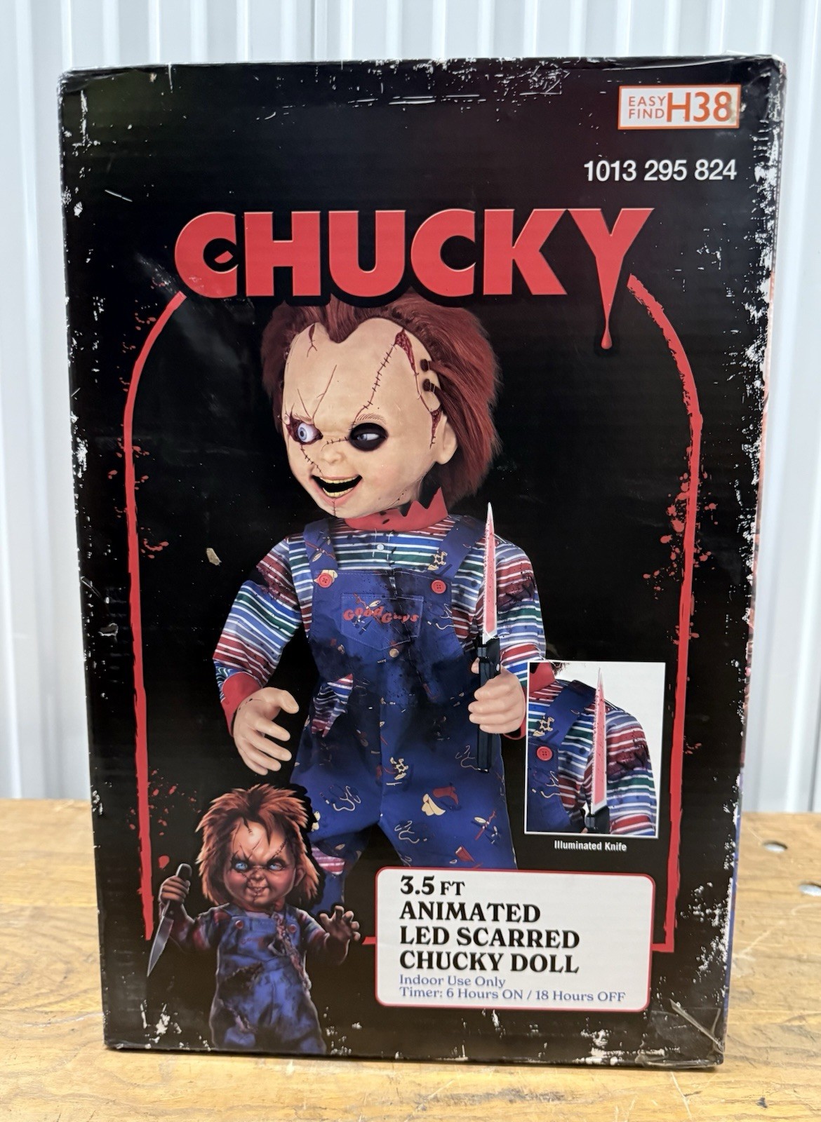 2025 Home Depot 3.5 Ft ANIMATED CHUCKY DOLL Scarred Chucky In Brown Shipping Box 2025 Home Depot 3.5 Ft ANIMATED CHUCKY DOLL Scarred Chucky In Brown Shipping Box
