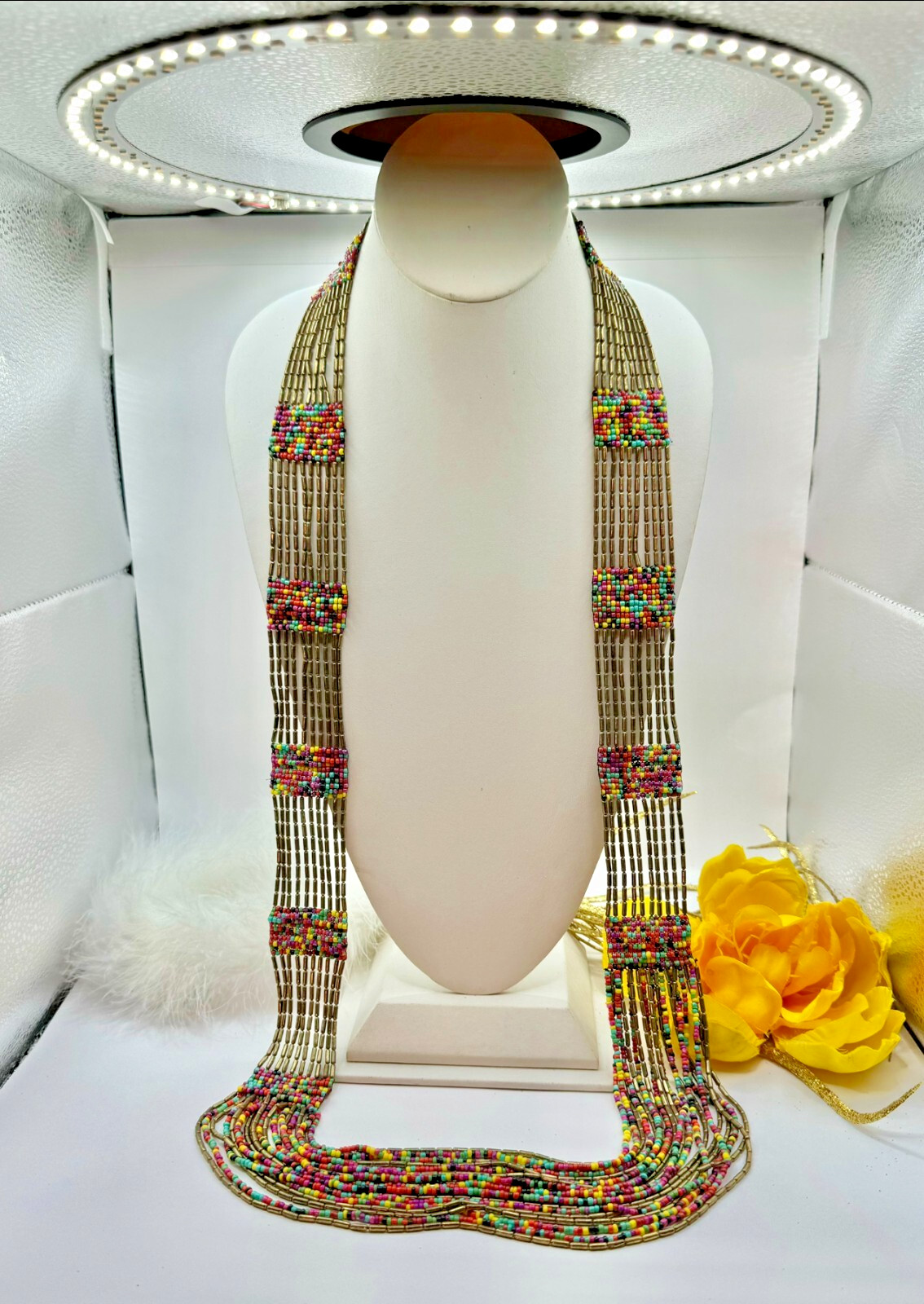 Vtg Estate Gorgeous Native American 10 Strand Handcrafted Beaded Necklace* Vtg Estate Gorgeous Native American 10 Strand Handcrafted Beaded Necklace*