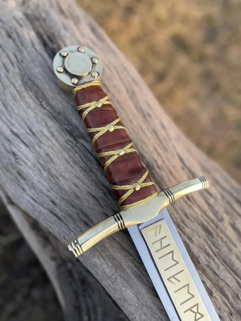 Handmade Merlin Excalibur Sword, Legend of King Arthur Magician Sword With Sheat Handmade Merlin Excalibur Sword, Legend of King Arthur Magician Sword With Sheat