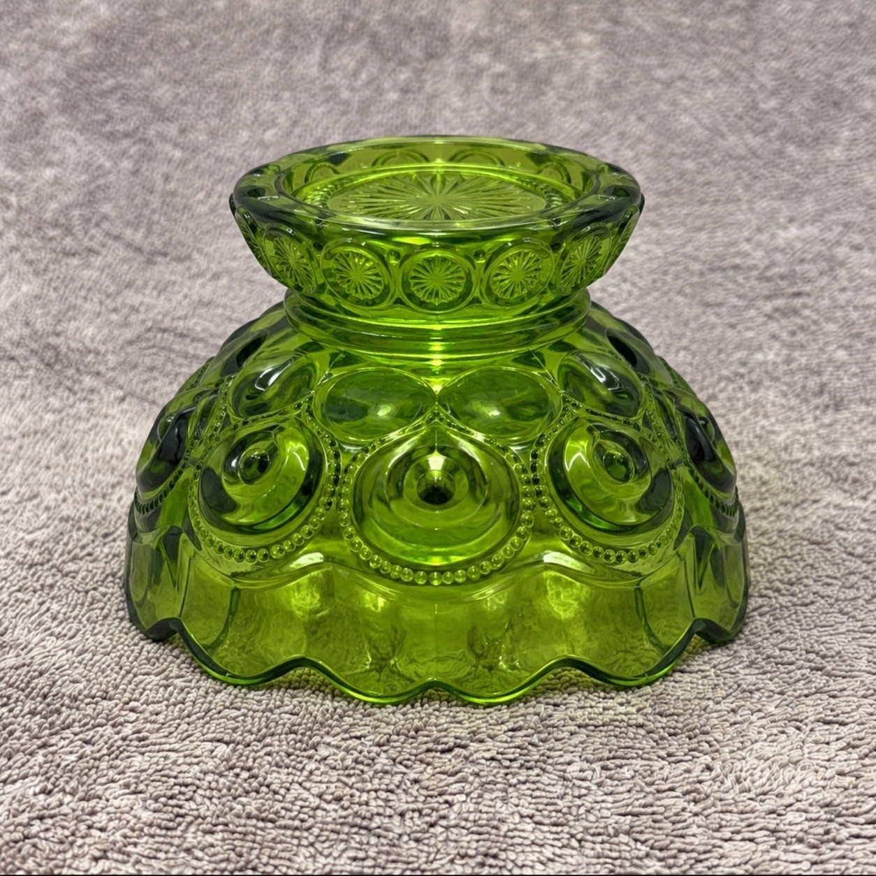 LE Smith Fairy Lamp Shade Green Moon and Stars Glass Top Only