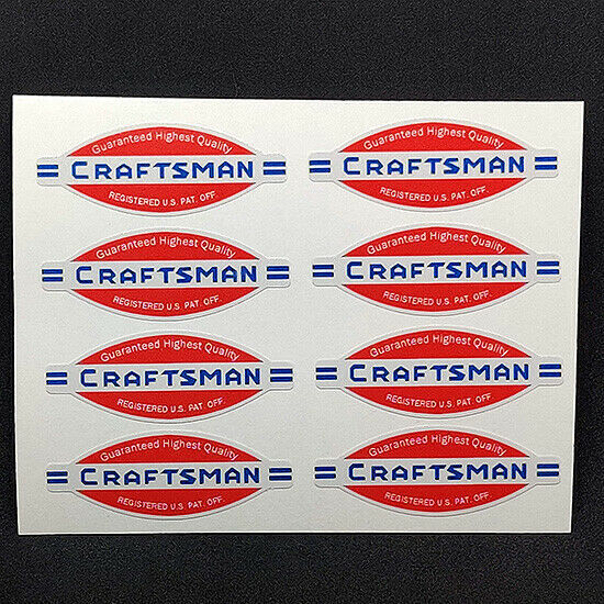 1.75 Inch 1950's CRAFTSMAN TOOLS x 8 Vintage Style DECAL, Vinyl STICKER 1.75 Inch 1950's CRAFTSMAN TOOLS x 8 Vintage Style DECAL, Vinyl STICKER