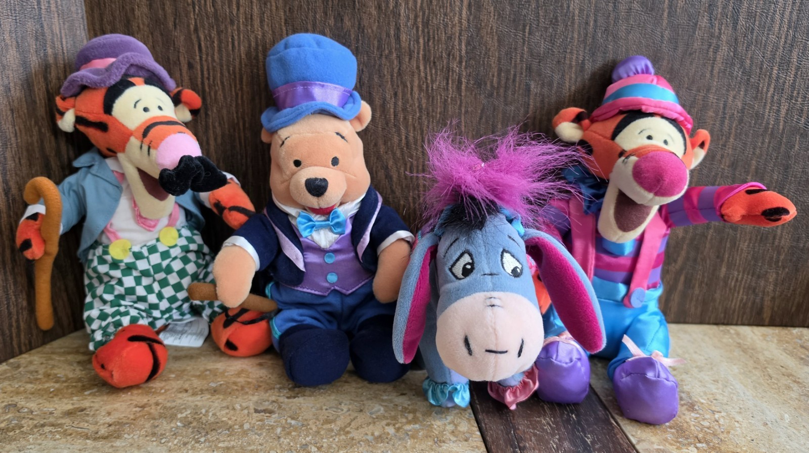 Four Disney Store Plush Winnie The Pooh Circus Outfit & Rare Vaudeville Tigger Four Disney Store Plush Winnie The Pooh Circus Outfit & Rare Vaudeville Tigger