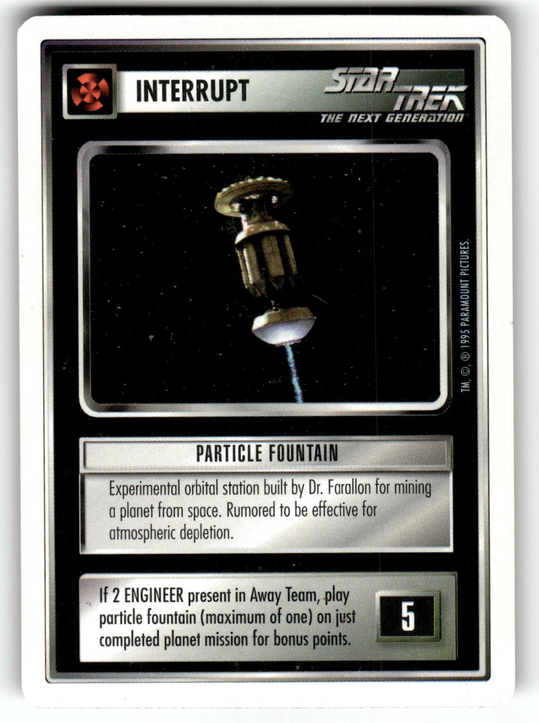 1995 Star Trek Unlimited Premiere Card Particle Fountain 1995 Star Trek Unlimited Premiere Card Particle Fountain