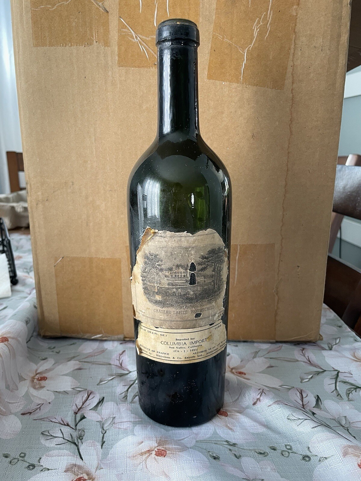 Empty Bottle 1924 Chateau Lafite Rothschild. Recorked May 27th 1980 Empty Bottle 1924 Chateau Lafite Rothschild. Recorked May 27th 1980