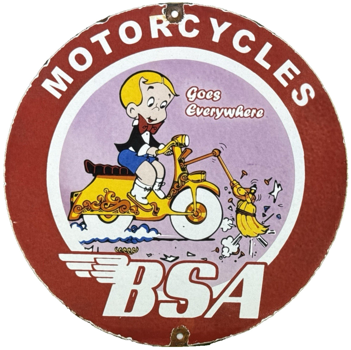 VINTAGE BSA MOTORCYCLES PORCELAIN SIGN MOTORCYCLE BIRMINGHAM SMALL ARMS HARLEY VINTAGE BSA MOTORCYCLES PORCELAIN SIGN MOTORCYCLE BIRMINGHAM SMALL ARMS HARLEY
