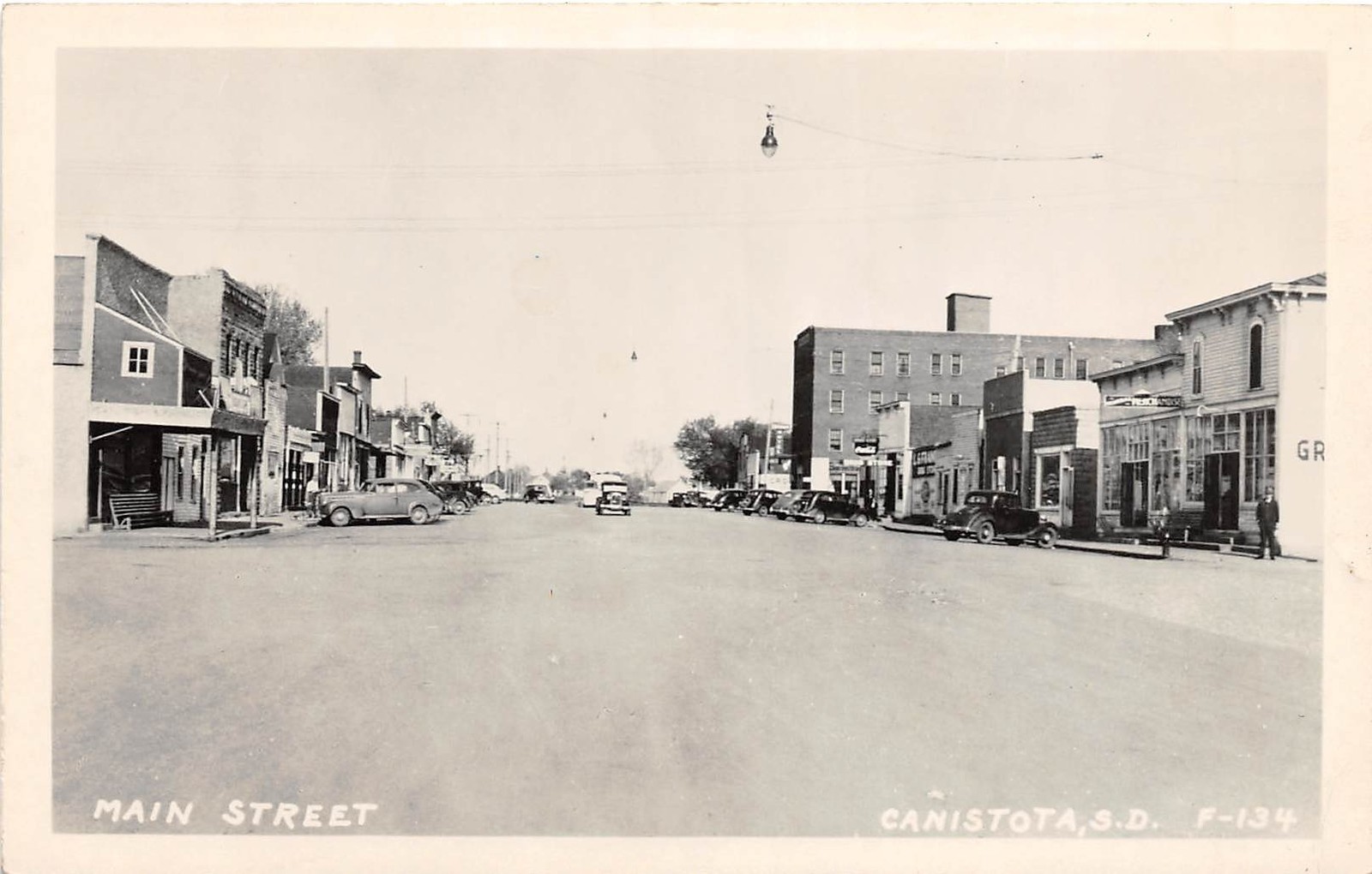 South Dakota SD Real Photo RPPC Postcard c1940s CANISTOTA Main Street Stores South Dakota SD Real Photo RPPC Postcard c1940s CANISTOTA Main Street Stores