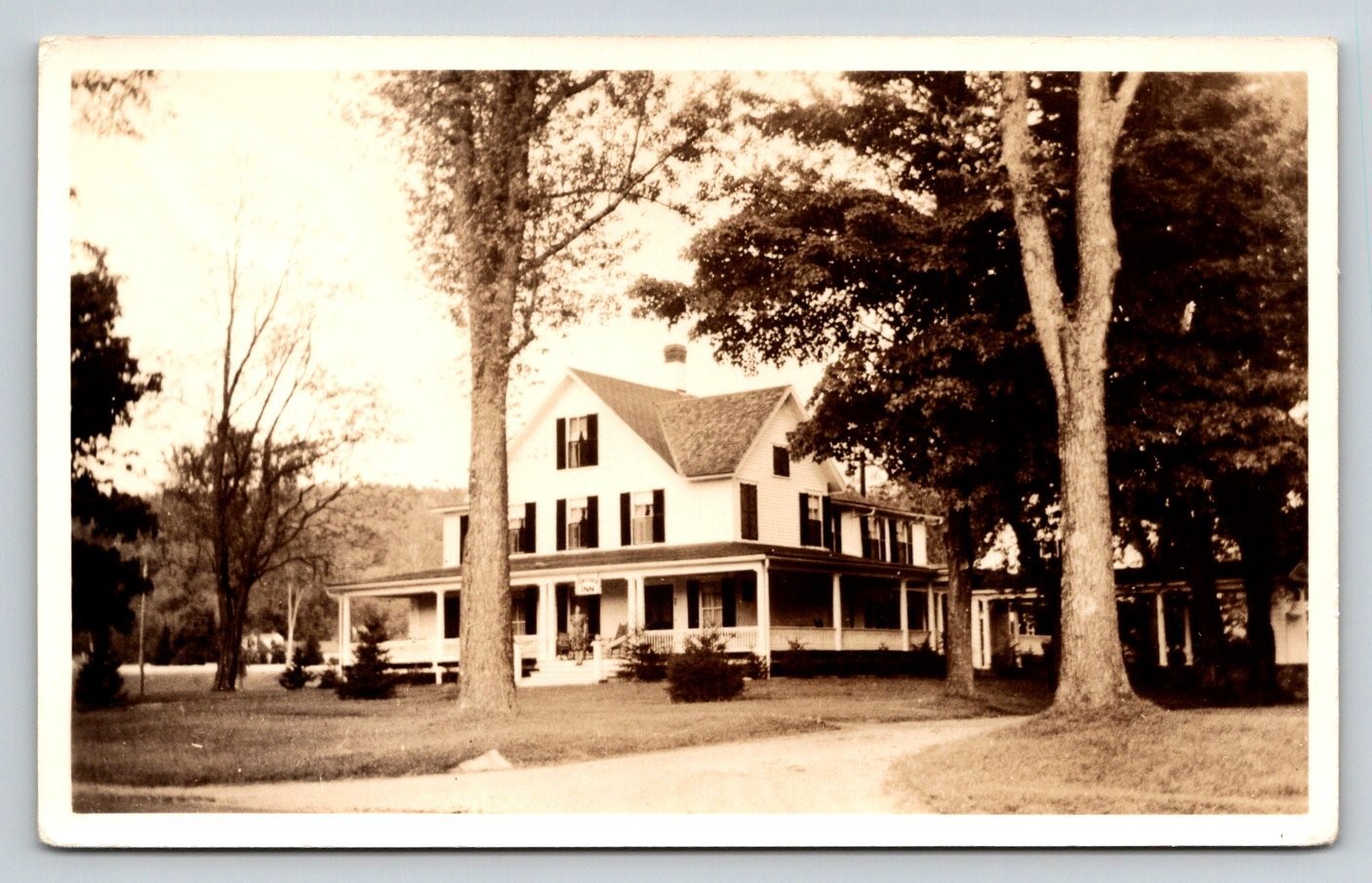 Vintage RPPC Large Historic House Porch Trees Rural Landscape Early 1900s Vintage RPPC Large Historic House Porch Trees Rural Landscape Early 1900s