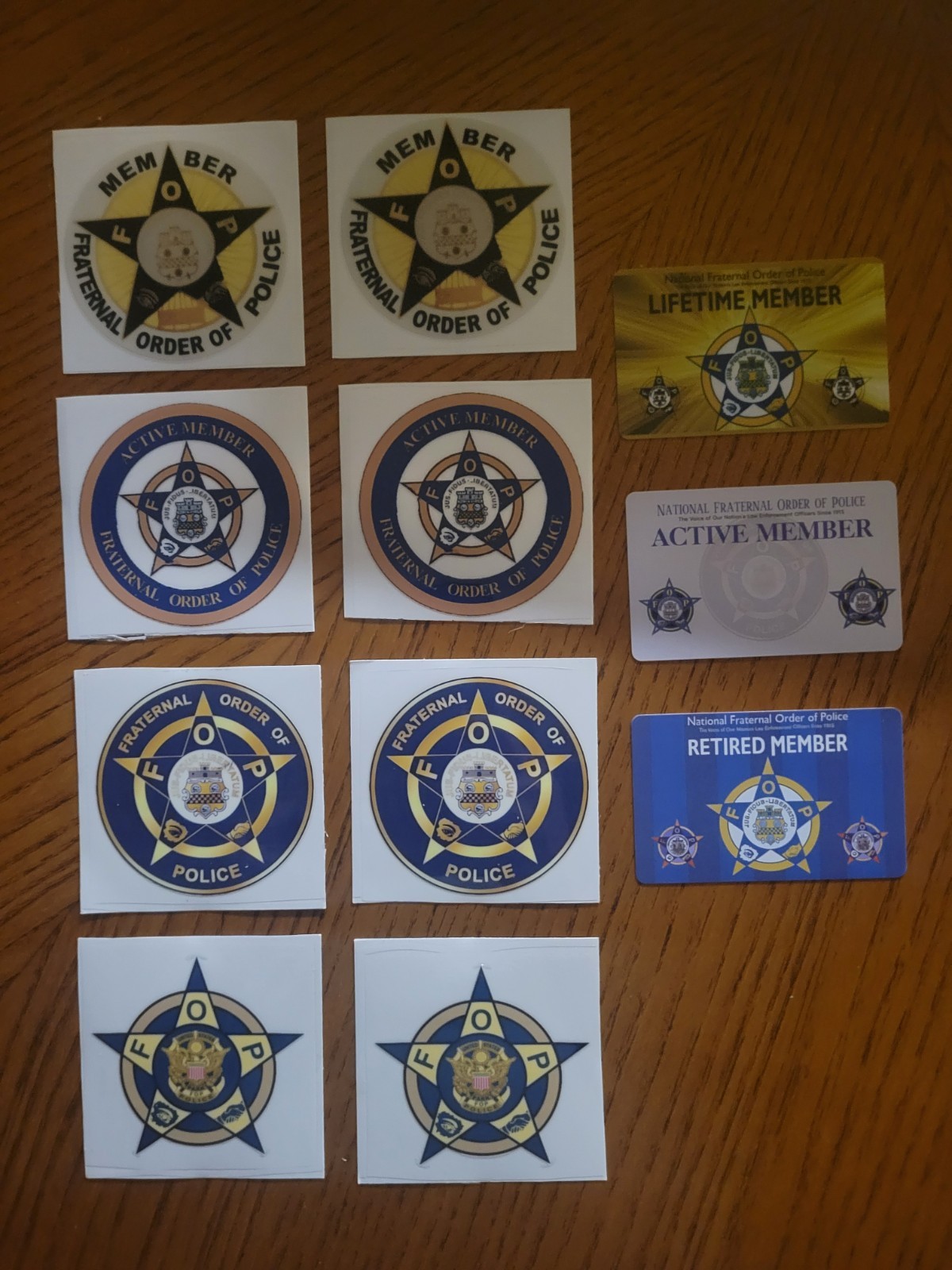 ( 11 Piece ) F.O.P.  SUPPORTER - ACTIVE - MEMBER LOT - Courtesy Cards