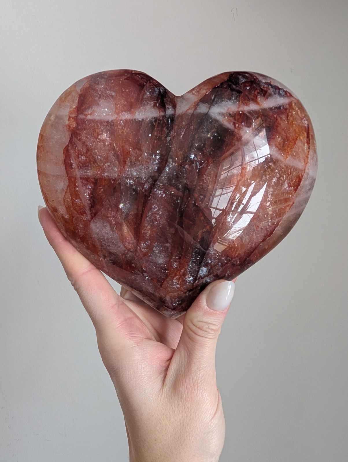 Fire Quartz Heart Carving Crystal Gemstone Large Big Point Chakra Reiki Fire Quartz Heart Carving Crystal Gemstone Large Big Point Chakra Reiki