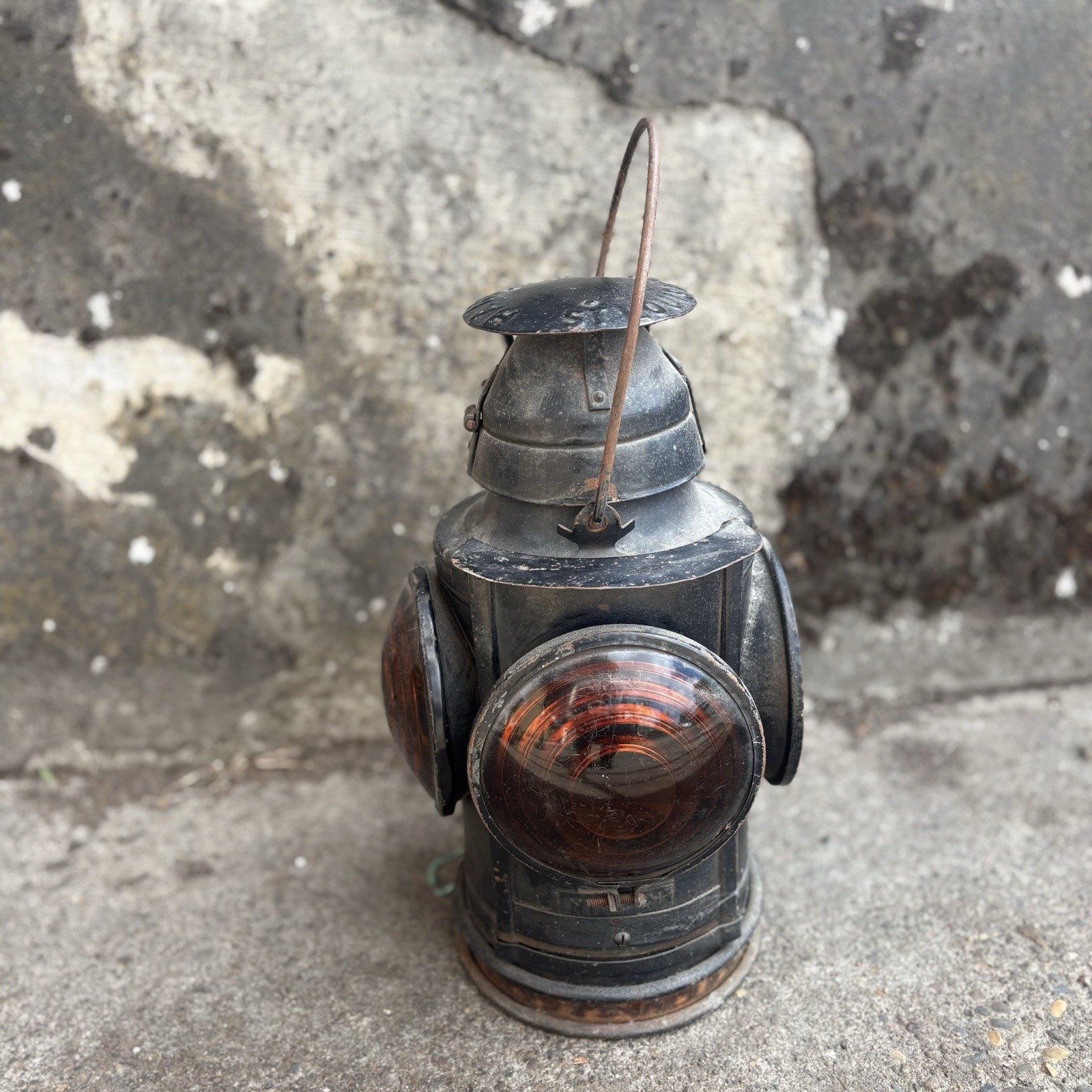RARE Handlan St. Louis USA Railroad Lantern Antique 4 Way Switch RARE Handlan St. Louis USA Railroad Lantern Antique 4 Way Switch