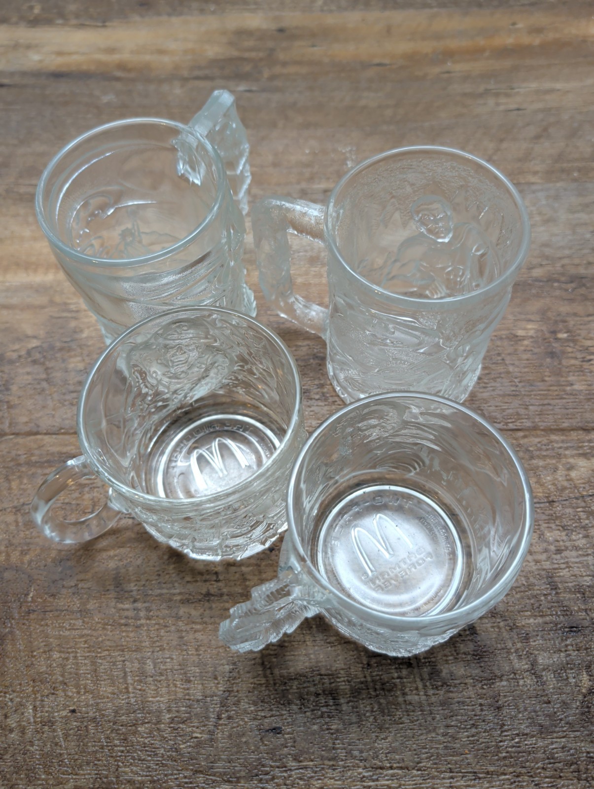Batman Forever McDonald's Mugs, Complete Set of 4, Collectors Glasses VTG 1995 Batman Forever McDonald's Mugs, Complete Set of 4, Collectors Glasses VTG 1995
