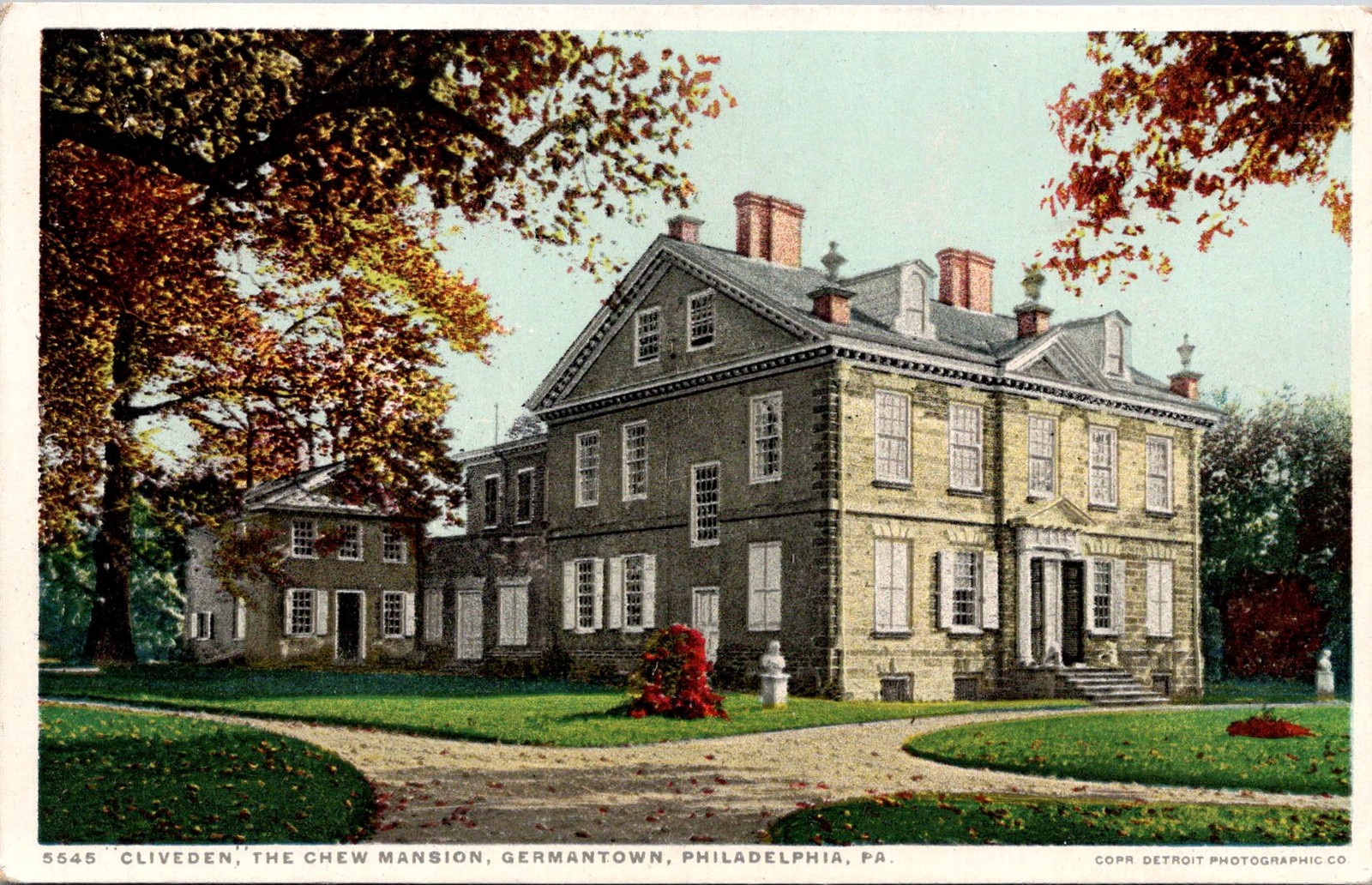 Cliveden Chew Mansion Germantown Philadelphia PA Vintage Postcard 5PA12