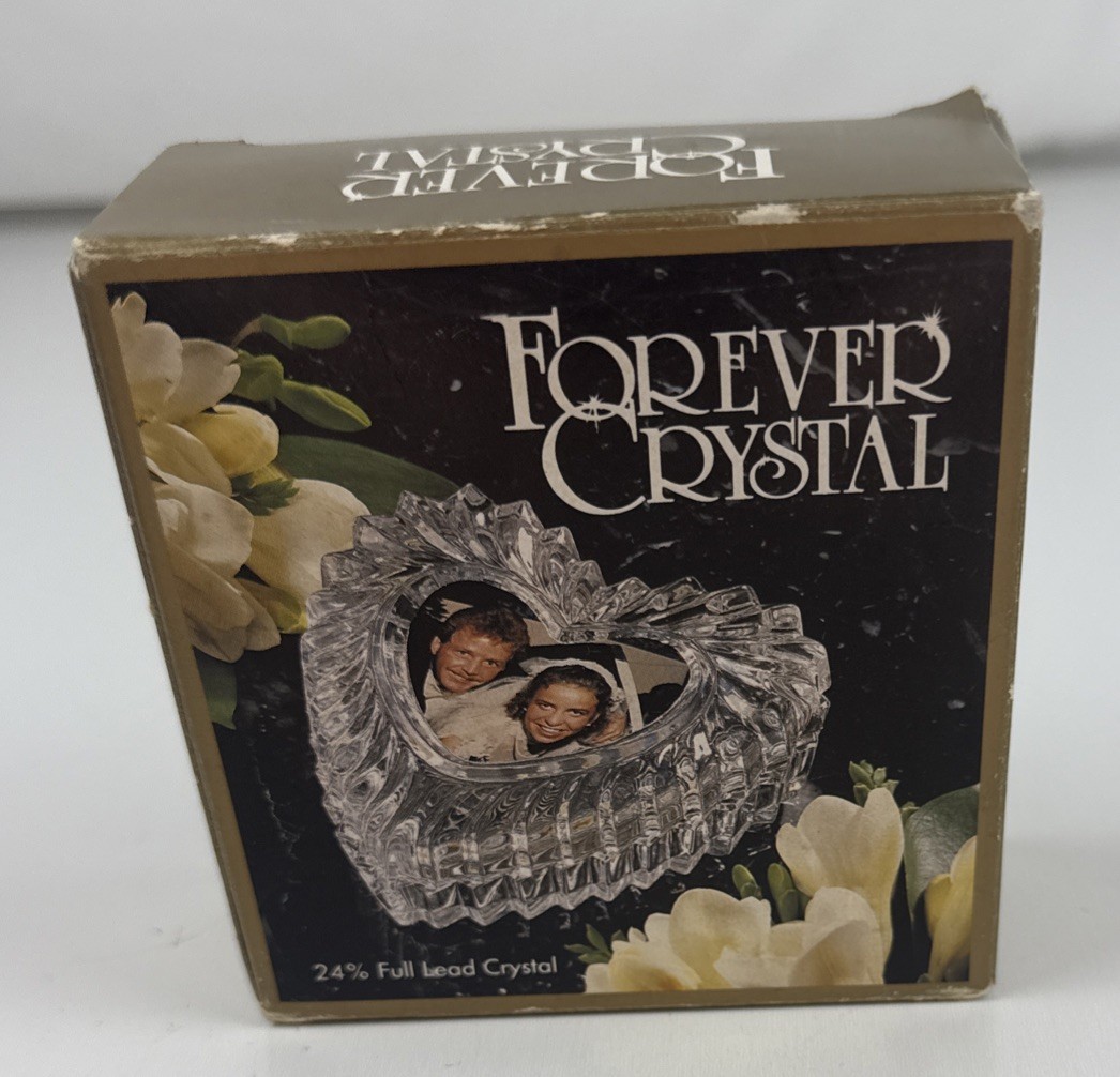 NOS Vintage Forever Crystal 24% Full Lead Crystal Heart Box NOS Vintage Forever Crystal 24% Full Lead Crystal Heart Box