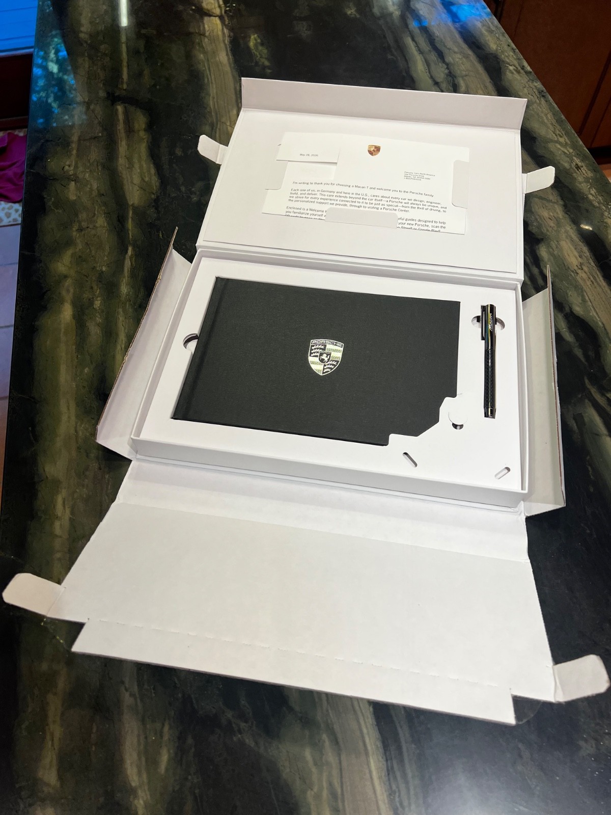 Porsche Owners 2026 Macan Welcome Kit w/ Porsche Book & Carbon Fiber Pen OEM