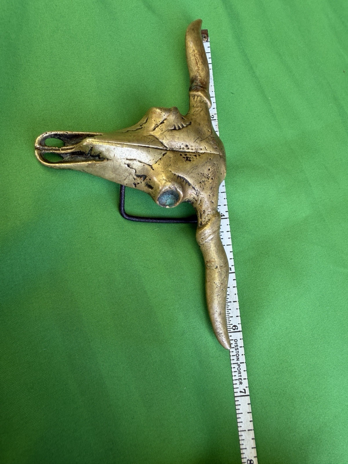 Vintage Solid Brass Longhorn Steer Bull Skull Western Belt Buckle Vintage Solid Brass Longhorn Steer Bull Skull Western Belt Buckle