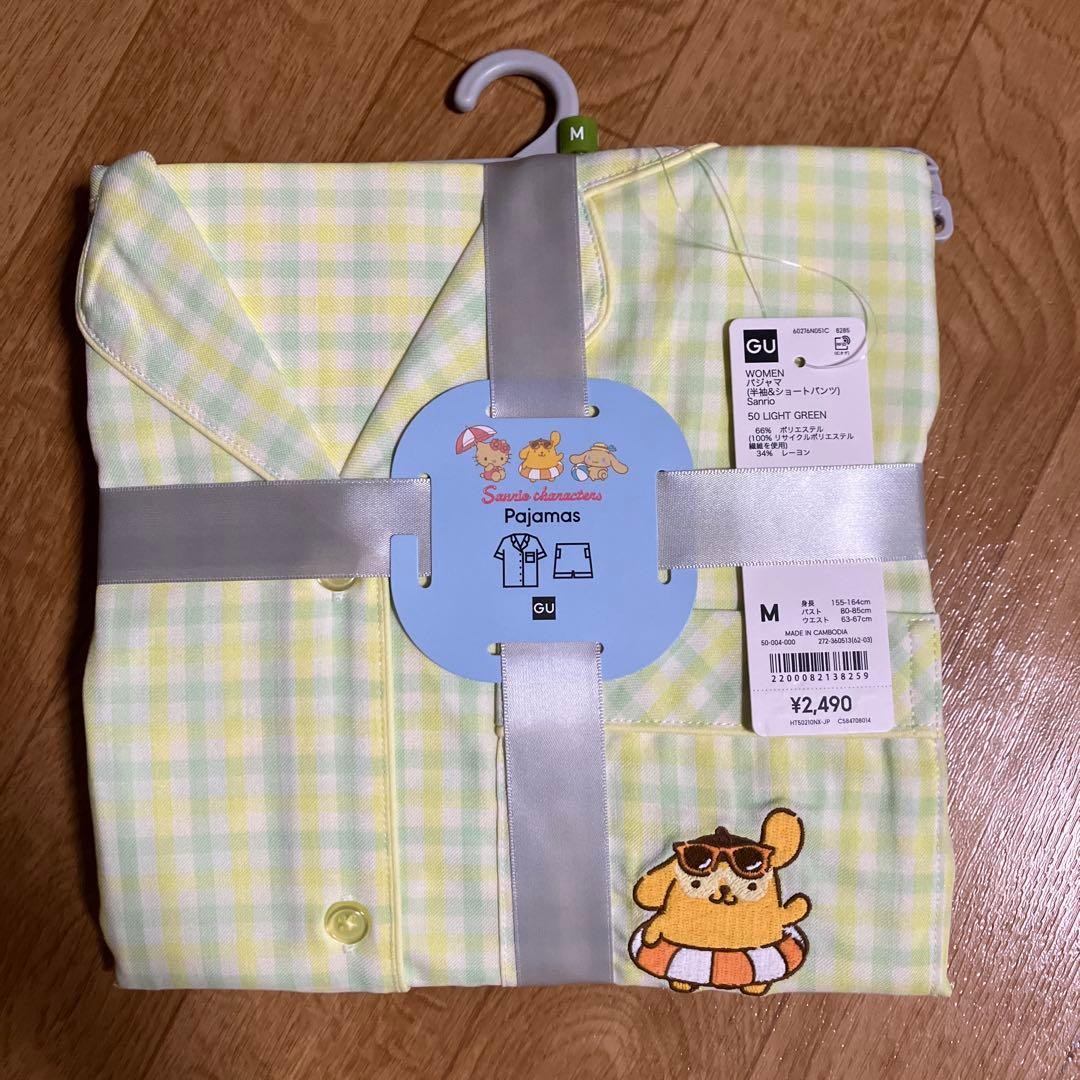 GU Sanrio Collaboration Short Sleeve Pajamas PompomPurin Women's Size M