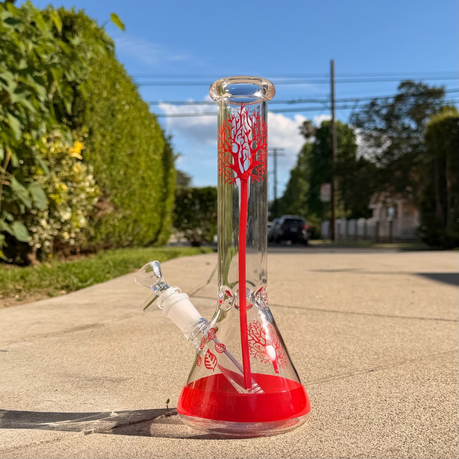 10 Inch Premium Red Tree Glass Bong Hookah Water Filter Pipe with 14mm Bowl 10 Inch Premium Red Tree Glass Bong Hookah Water Filter Pipe with 14mm Bowl