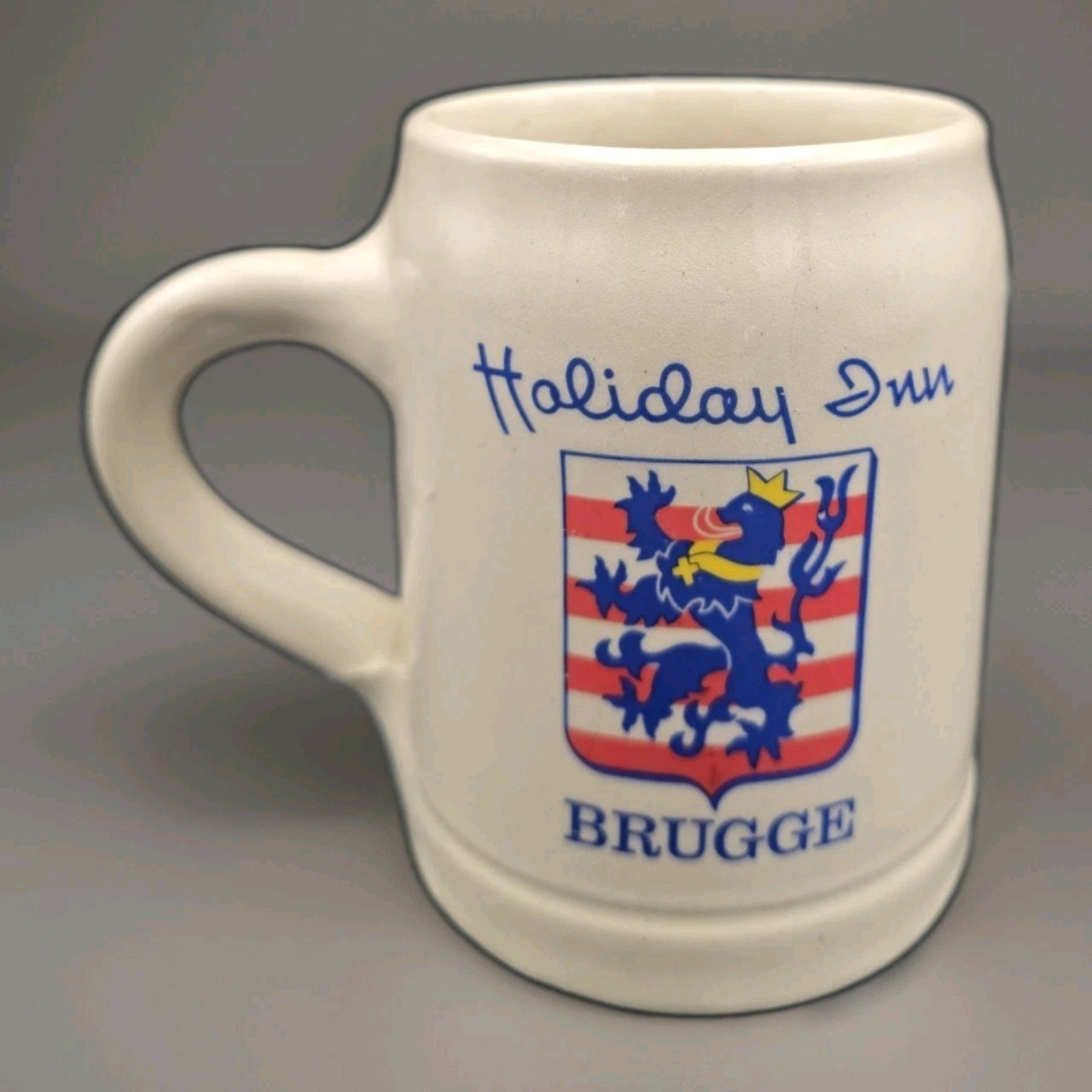 Vintage 1970s Holiday Inn Brugge Belgium NOSEDA Ceramic Beer Stein Mug 0.5L