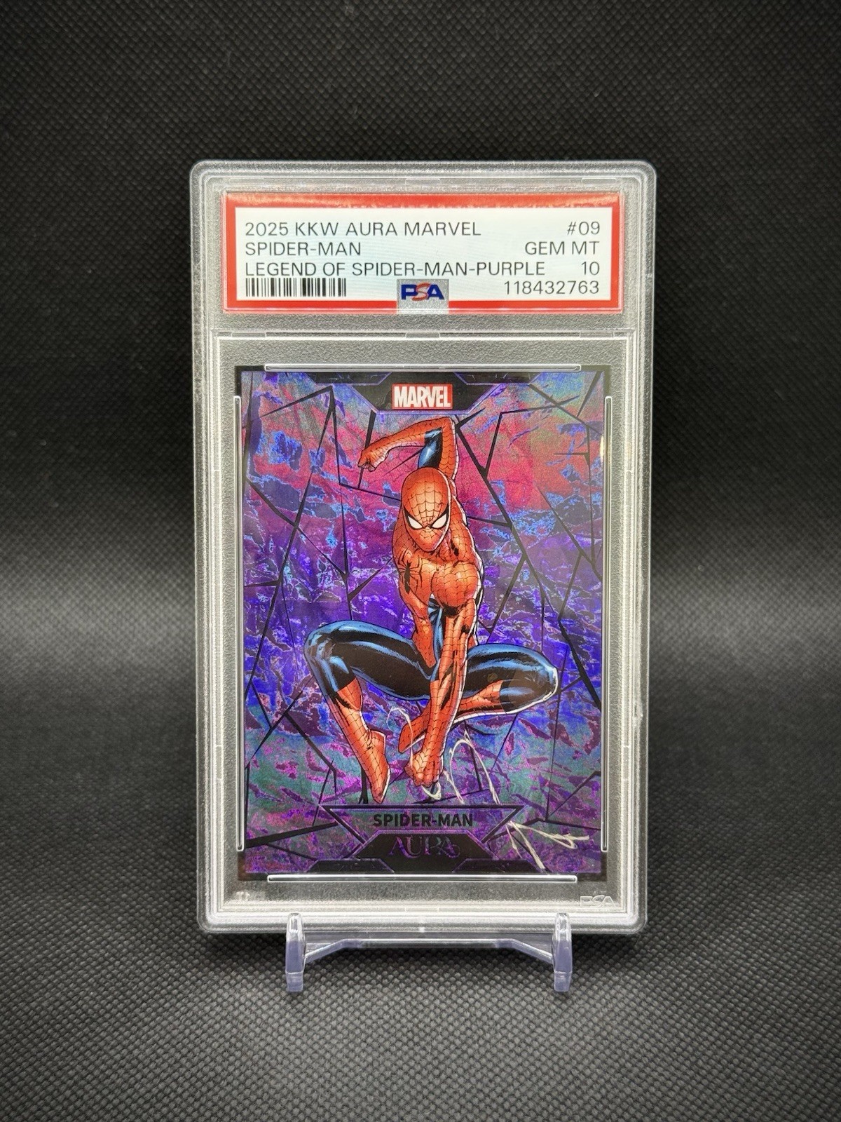 Spider-man 2025 Kakawow Aura Marvel Purple Refractor /45 SSP PSA 10