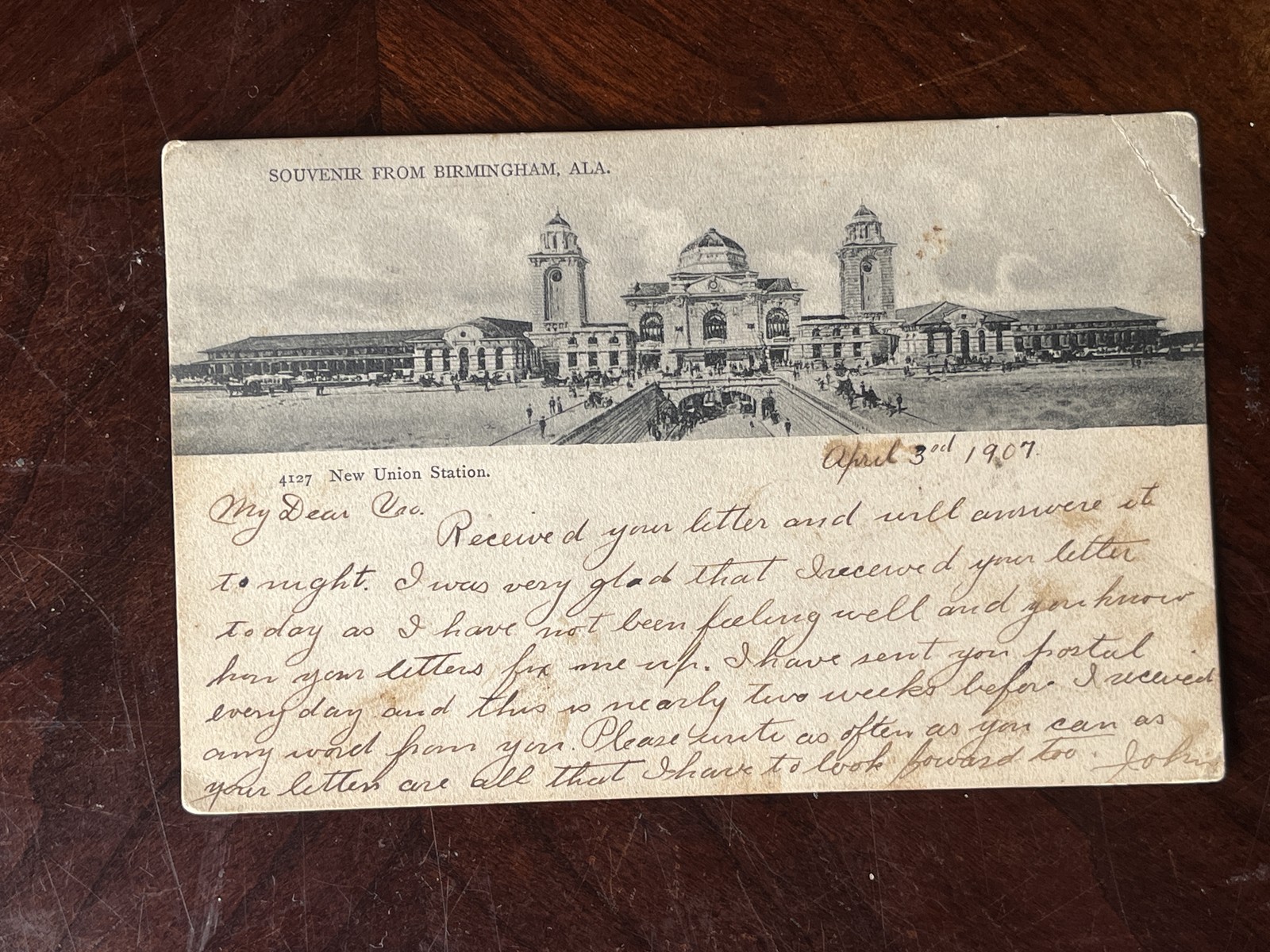New Union Station Birmingham AL Jefferson Co 1907 Postcard Posted New Union Station Birmingham AL Jefferson Co 1907 Postcard Posted