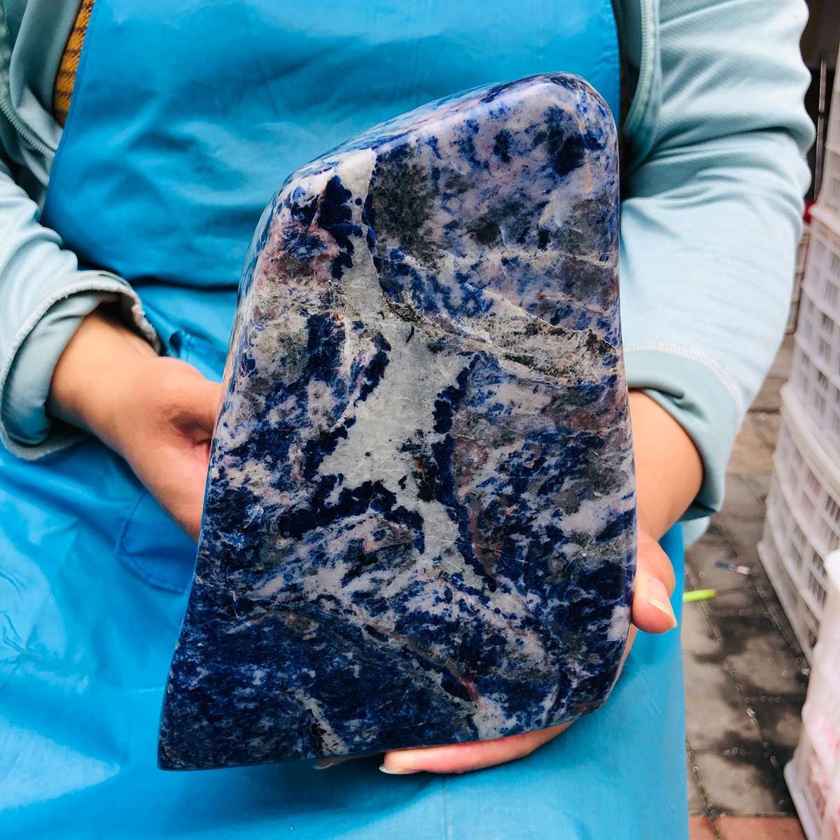 15.02LB Large Natural Blue Vein Stone Quartz Crystal Mineral Healing Sample 5881 15.02LB Large Natural Blue Vein Stone Quartz Crystal Mineral Healing Sample 5881