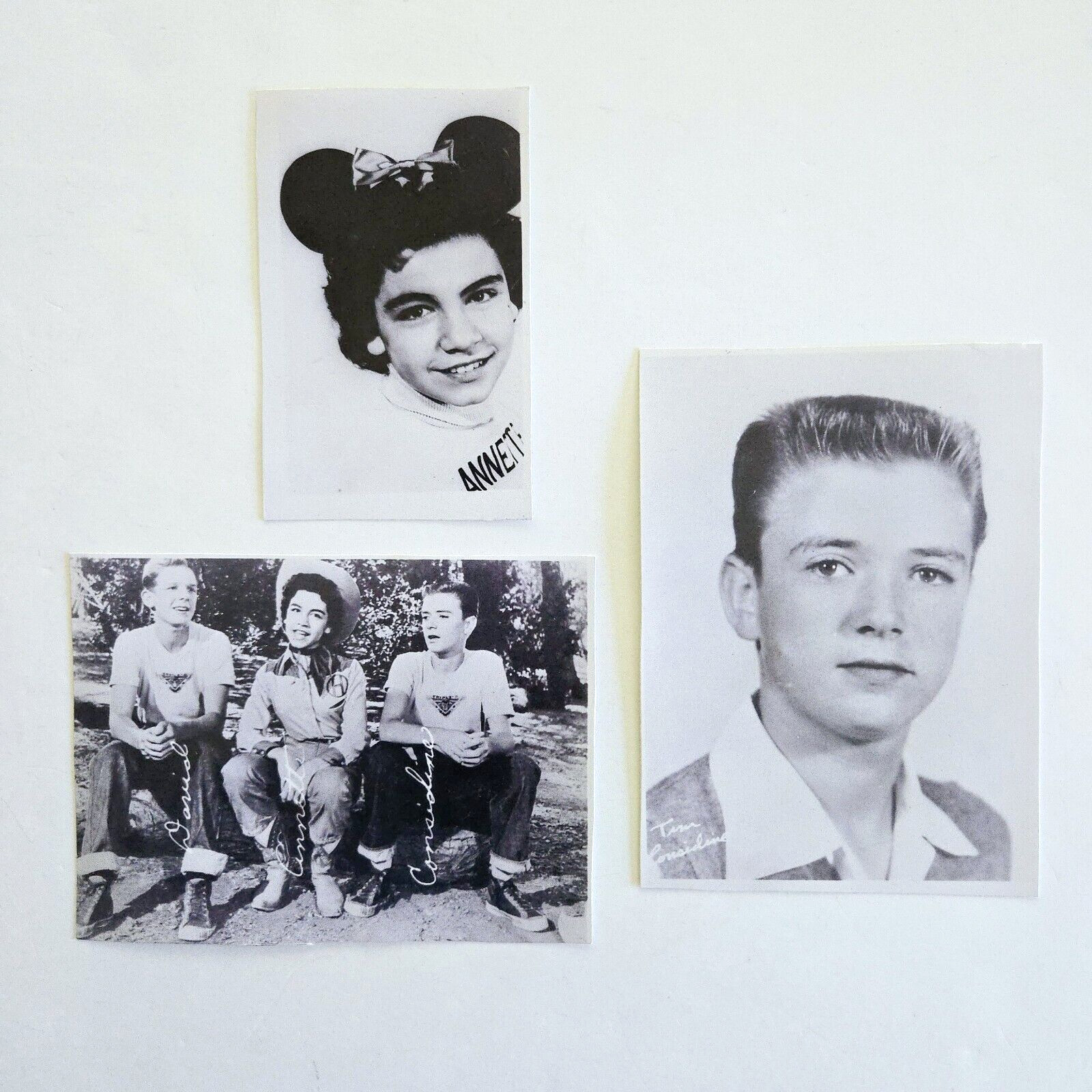 Vintage Disney Photos Mickey Mouse Club Annette Tim David Midcentury Lot Of 3