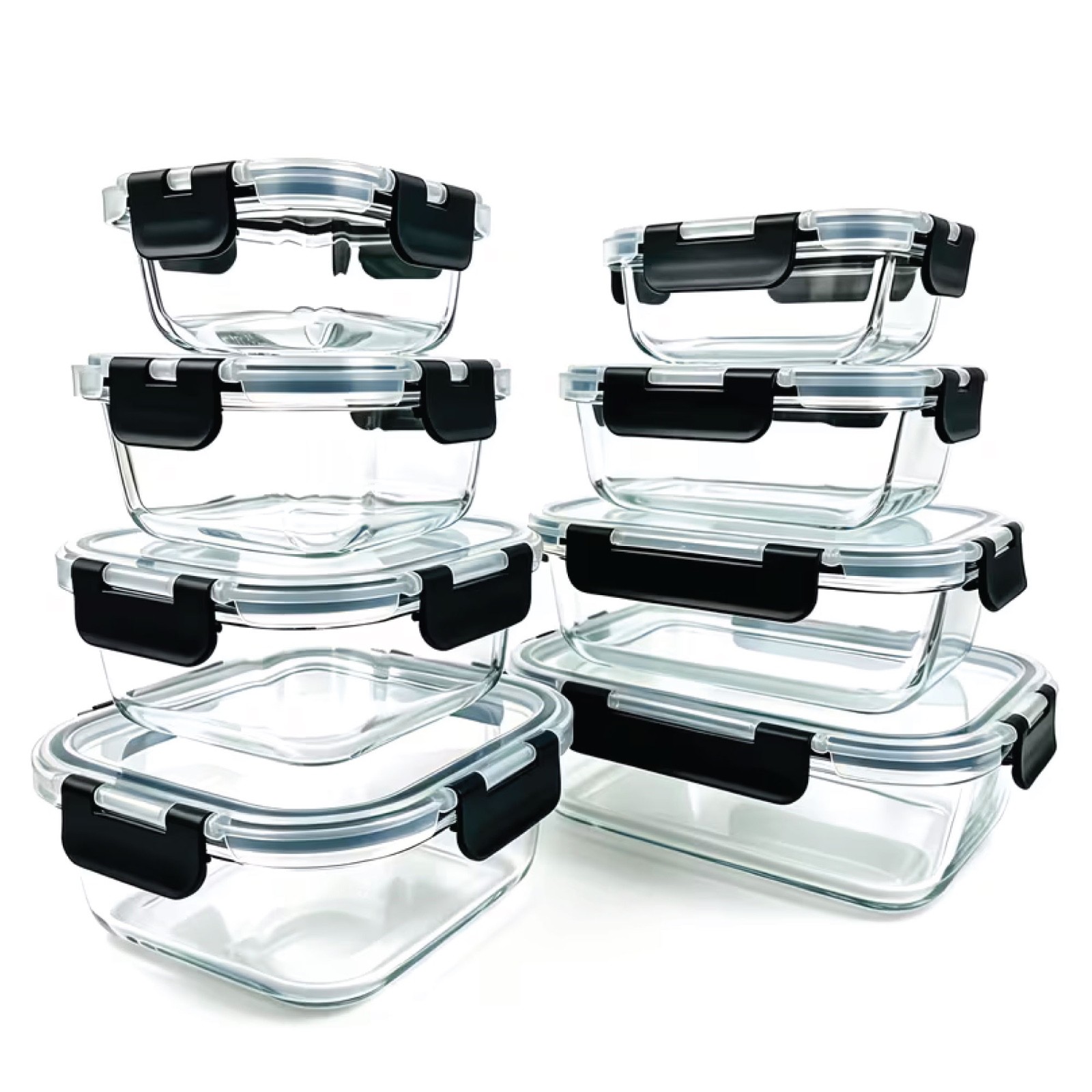 Glass Tupperware 16pcs Airtight Glass Food Storage Containers Glass Tupperware 16pcs Airtight Glass Food Storage Containers