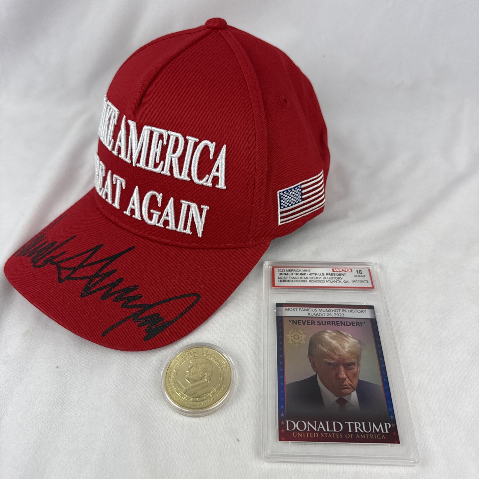 Donald Trump 2024 MAGA 47th Presidential Memorabilia Pack - Hat, Coin, & Card Donald Trump 2024 MAGA 47th Presidential Memorabilia Pack - Hat, Coin, & Card