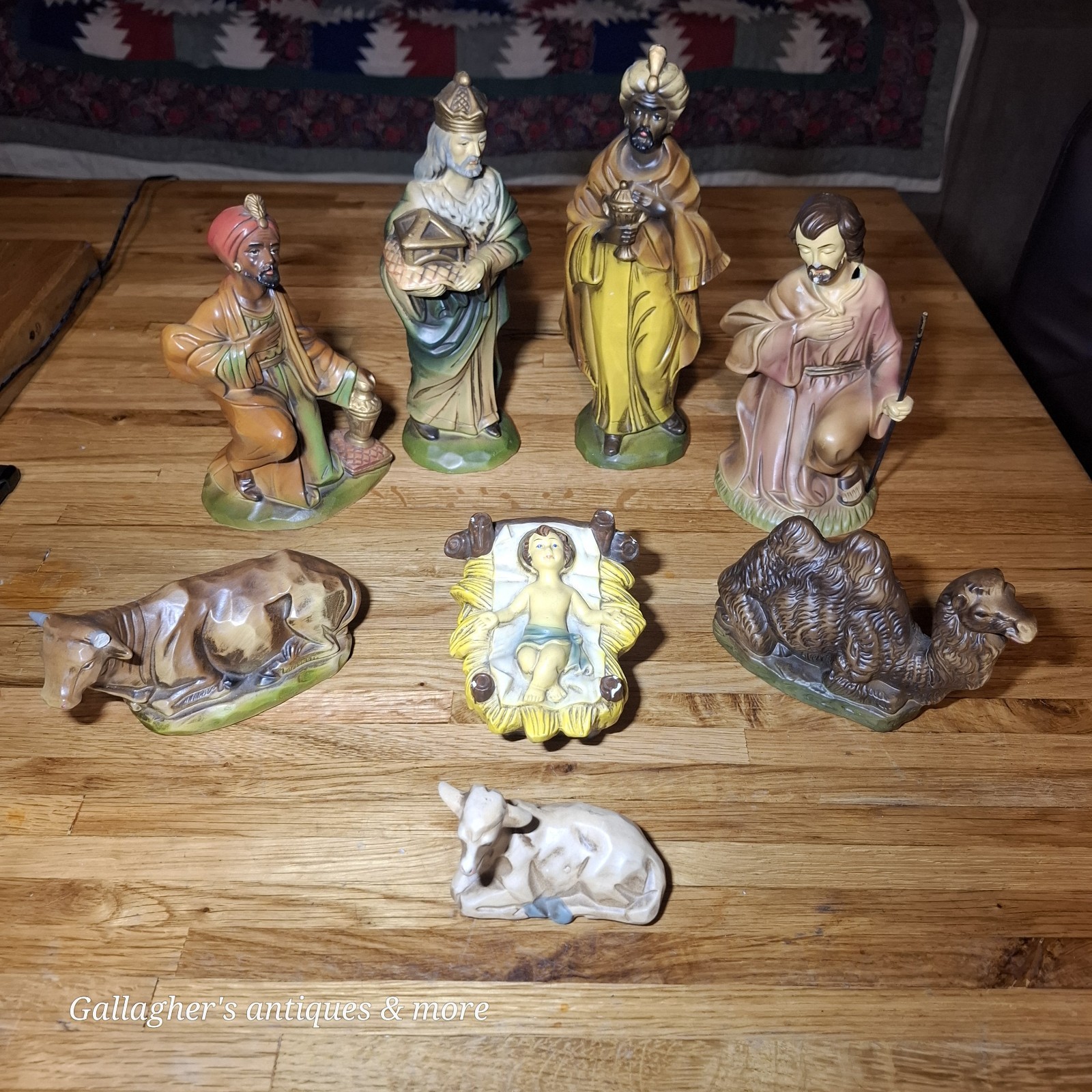 Vintage PAPER MACHE CHRISTMAS NATIVITY SET JAPAN HAND PAINTED Lot Set Vintage PAPER MACHE CHRISTMAS NATIVITY SET JAPAN HAND PAINTED Lot Set