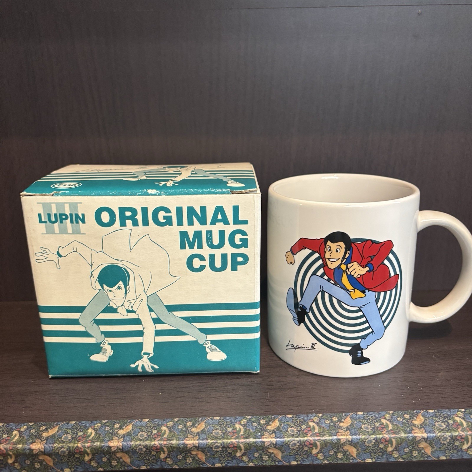 Lupin III Vintage ESSO Original Mug Cup Japan Promo Ceramic Unused Box