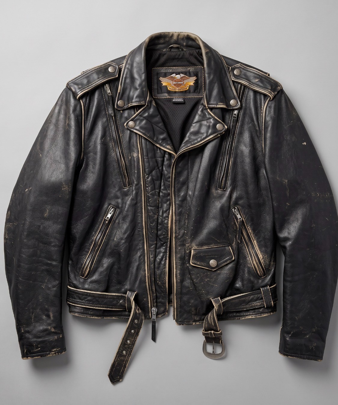 Harley Davidson Mens Size Large Distressed Vintage Motorcycle Jacket Harley Davidson Mens Size Large Distressed Vintage Motorcycle Jacket