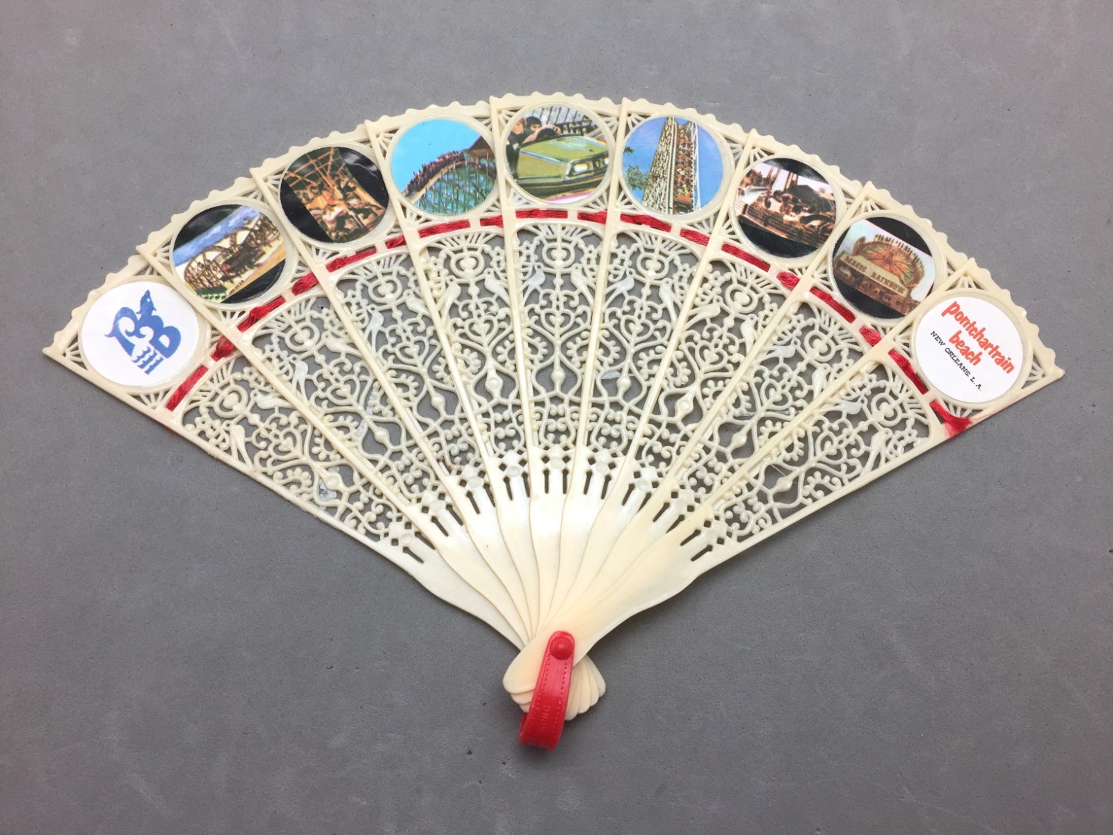 Vtg Souvenir Fan Pontchartrain Beach New Orleans Plastic Photos Amusement Rides Vtg Souvenir Fan Pontchartrain Beach New Orleans Plastic Photos Amusement Rides