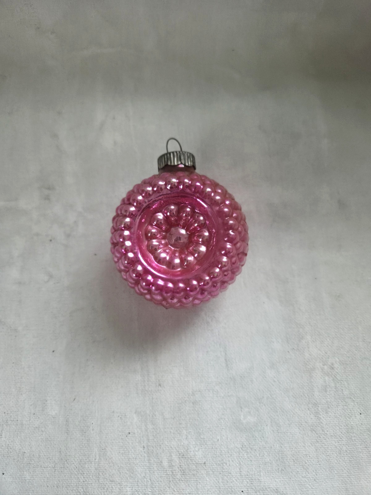 Vintage Glass Double Indent Bumpy Christmas Ornament Shiny Brite Pink 2 1/2" Vintage Glass Double Indent Bumpy Christmas Ornament Shiny Brite Pink 2 1/2"