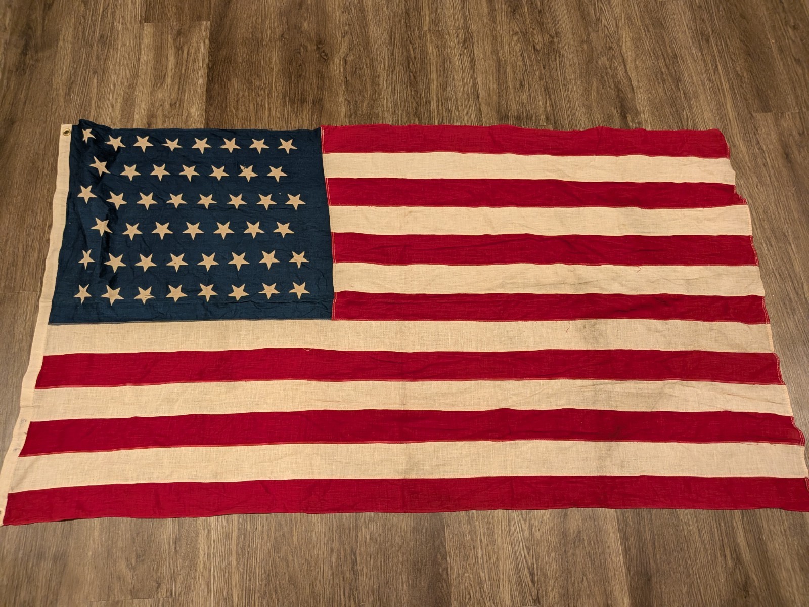 Authentic Antique 46 Star American Flag 1908-1912 32"x57"