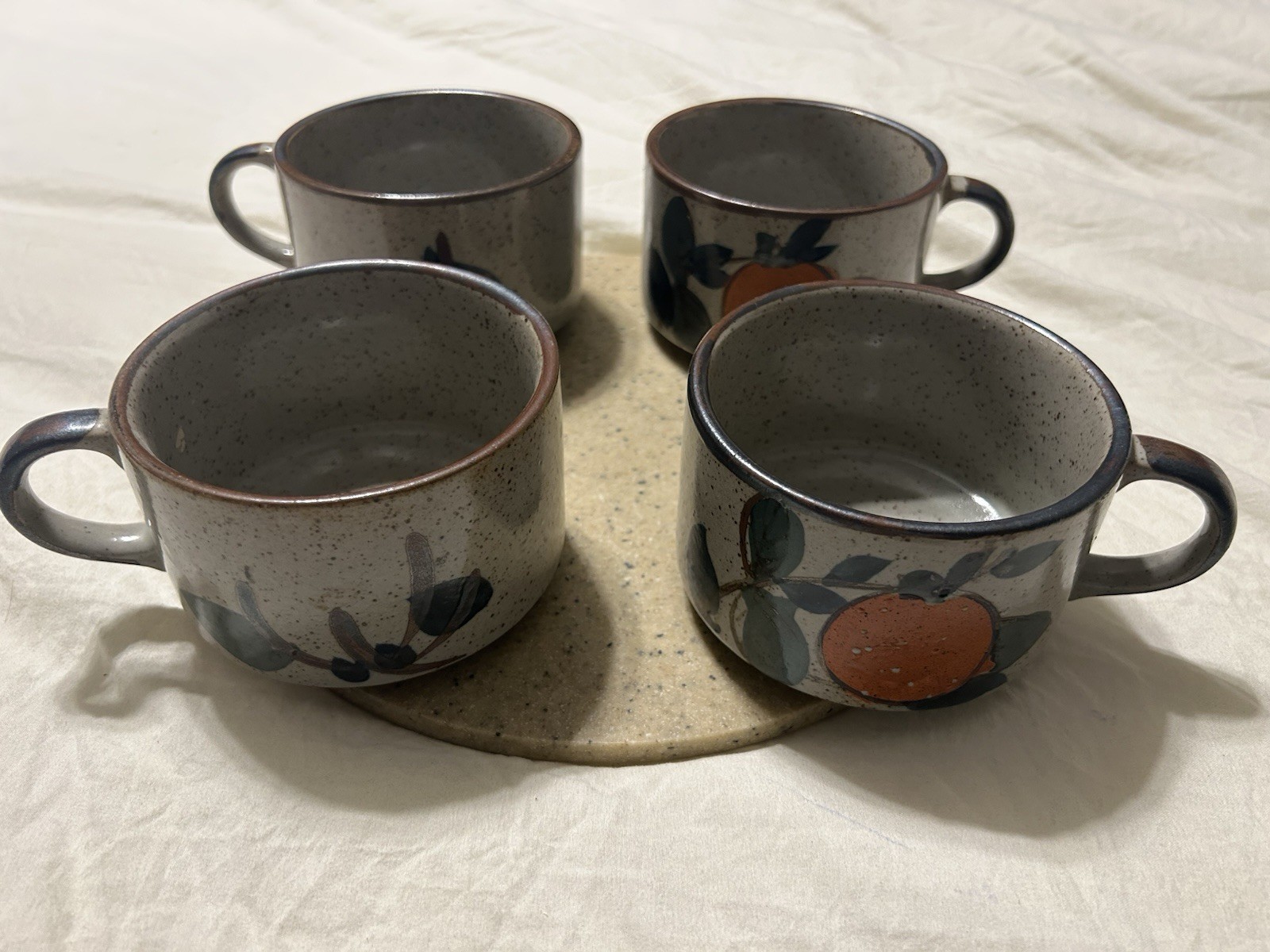 Vtg Otagiri Style New Trends Inc Japan Stoneware 70s Soup Mug Earthy 14oz Set/4 Vtg Otagiri Style New Trends Inc Japan Stoneware 70s Soup Mug Earthy 14oz Set/4
