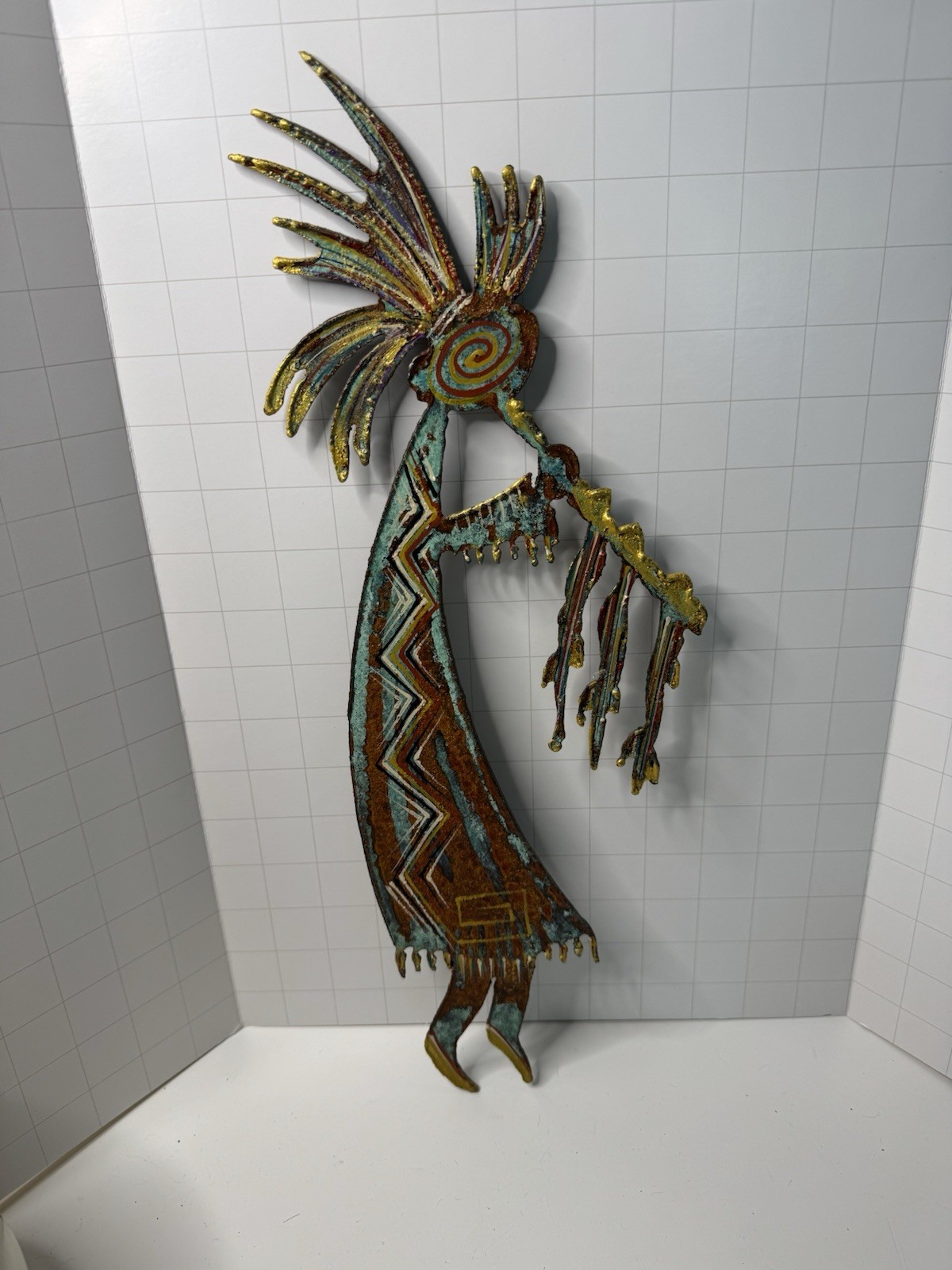 Vintage Robert Shields Kokopelli Metal Wall Art, Signed Vintage Robert Shields Kokopelli Metal Wall Art, Signed