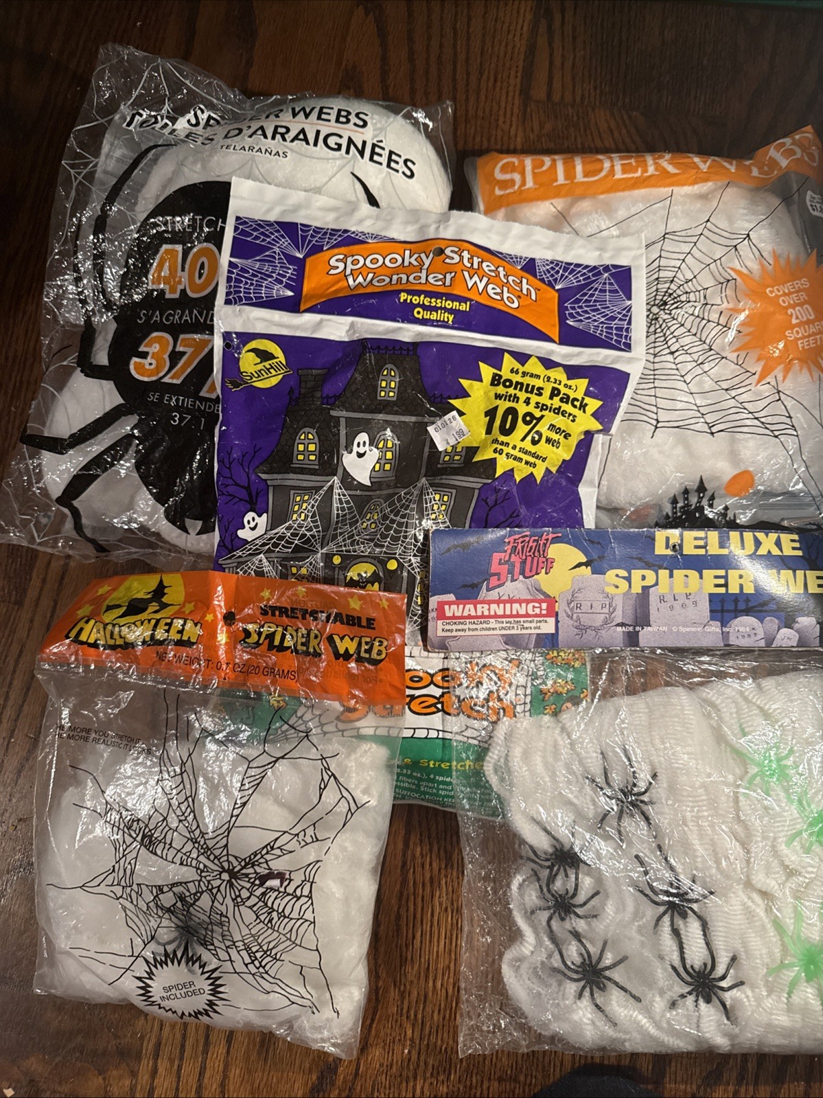 NOS 90s 2000s Halloween Stretchable Spider Web Lot Of 5 NOS 90s 2000s Halloween Stretchable Spider Web Lot Of 5
