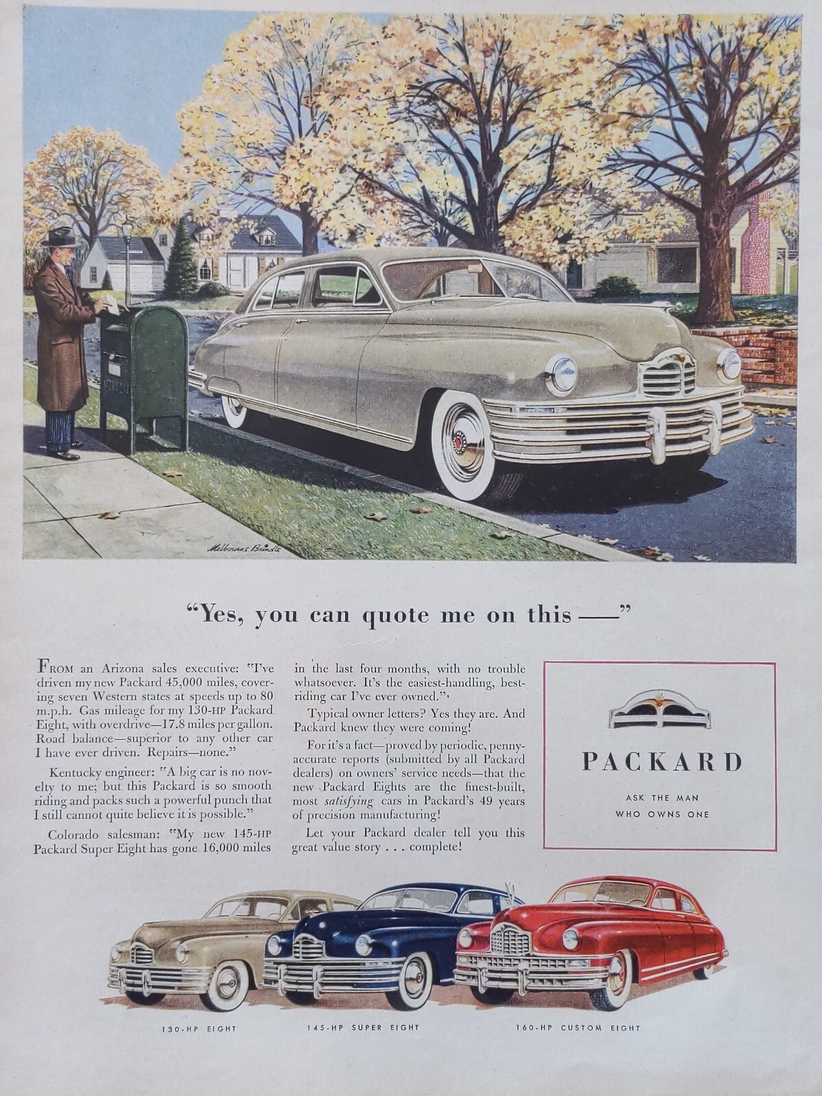 1948 vintage Packard print ad. Yes, you can quote me on this- 1948 vintage Packard print ad. Yes, you can quote me on this-