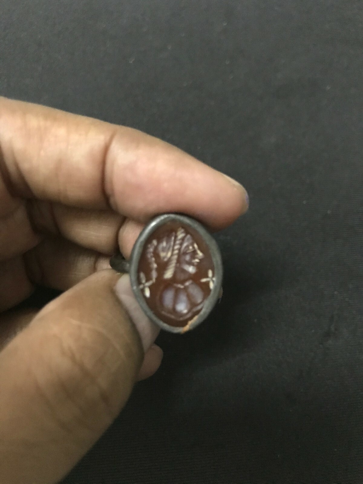 Sumerian Mesopotamian Old Middle Eastern Art Intaglio Ancient Silver Ring Head Sumerian Mesopotamian Old Middle Eastern Art Intaglio Ancient Silver Ring Head