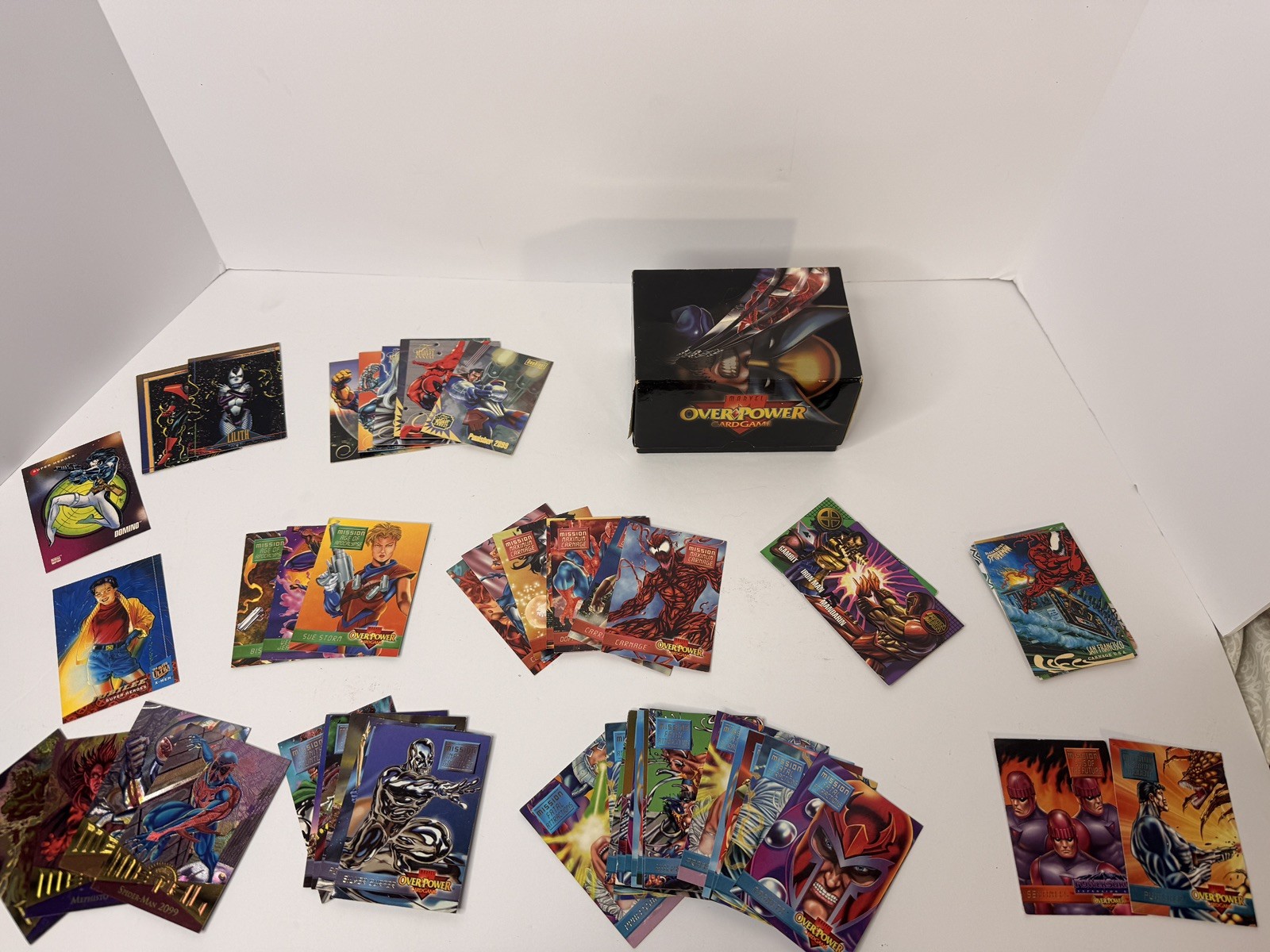 200+ 1995 1996 Marvel OVERPOWER Card Game Fleer Hero Mission CCG Set Cards