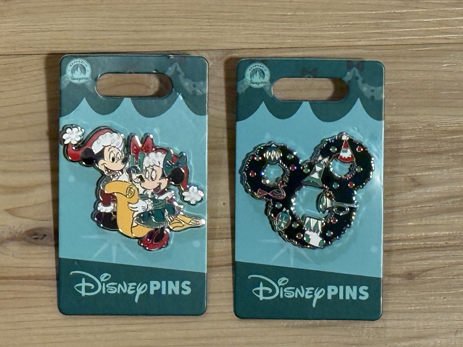 Disney Parks 2026 Trading Pins Christmas Mickey With Minnie & Wreath Set of 2 Disney Parks 2026 Trading Pins Christmas Mickey With Minnie & Wreath Set of 2