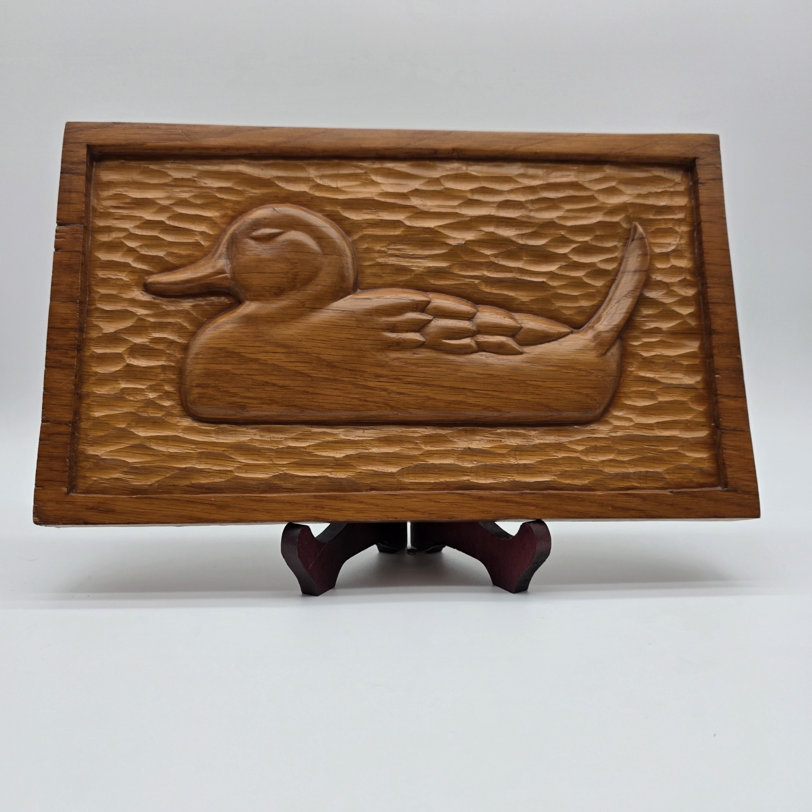 Vtg Hand Carved Oak Duck Plaque Ruddy Duck Hanta Yo Norcross 1988 Vtg Hand Carved Oak Duck Plaque Ruddy Duck Hanta Yo Norcross 1988