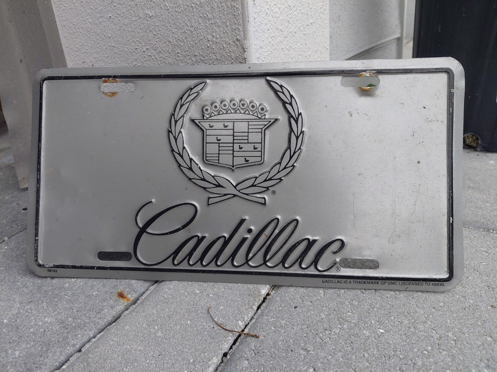 c.1980s Original Vintage Cadillac Sign Metal Embossed License Plate GM Chevy c.1980s Original Vintage Cadillac Sign Metal Embossed License Plate GM Chevy