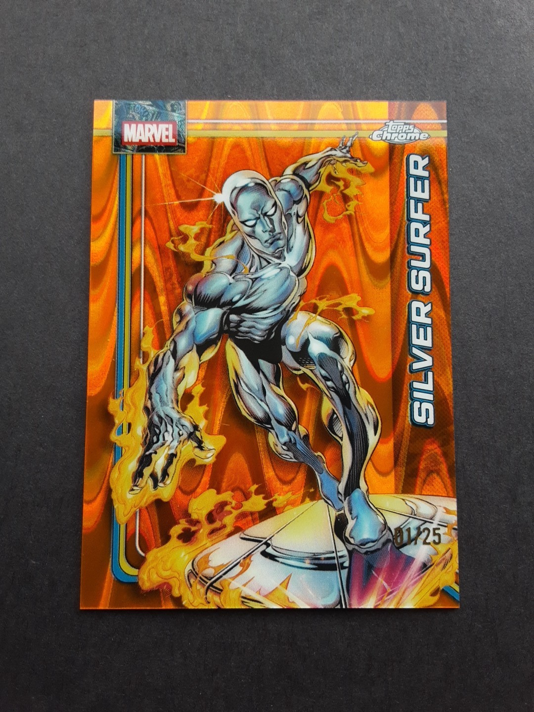 2026 Topps Chrome Marvel # 157 Silver Surfer Orange Raywave 01/25 2026 Topps Chrome Marvel # 157 Silver Surfer Orange Raywave 01/25