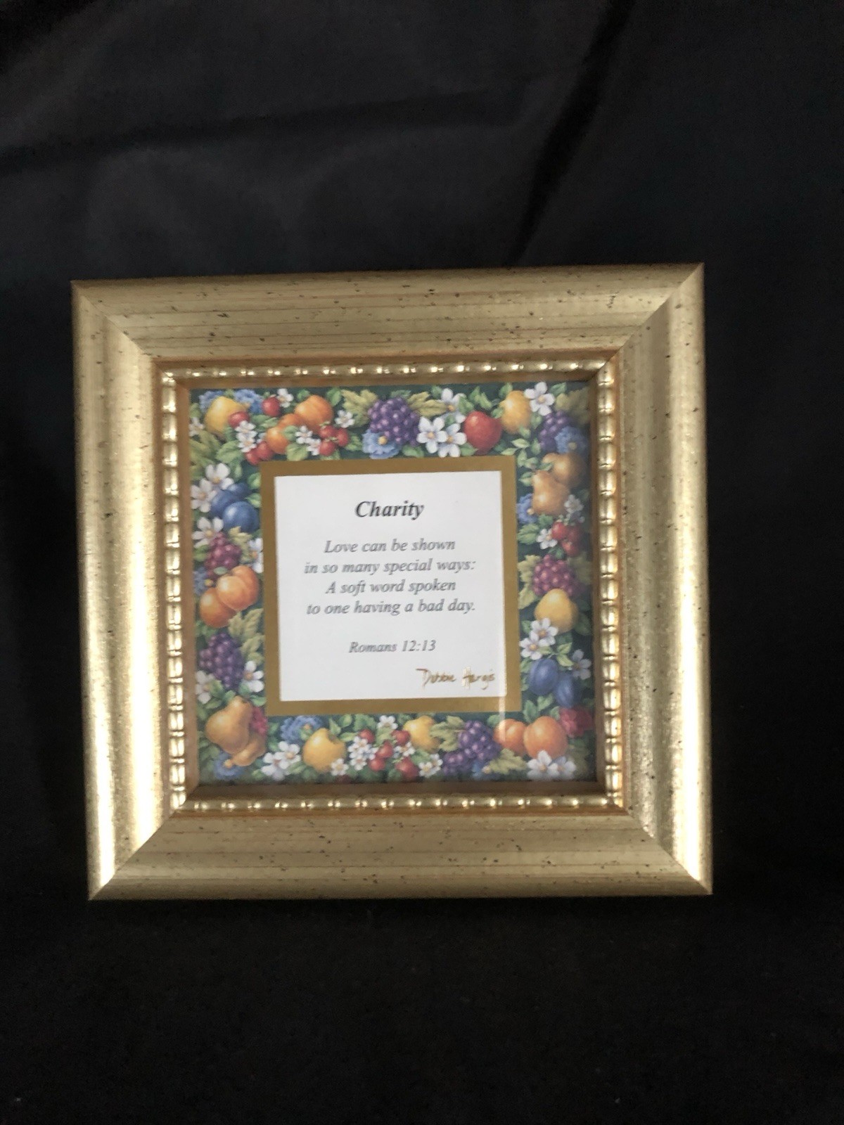 Fruit Of The Spirit Heartfelt Collection CHARITY Print Gold Framed 4x4 Mint 1995 Fruit Of The Spirit Heartfelt Collection CHARITY Print Gold Framed 4x4 Mint 1995