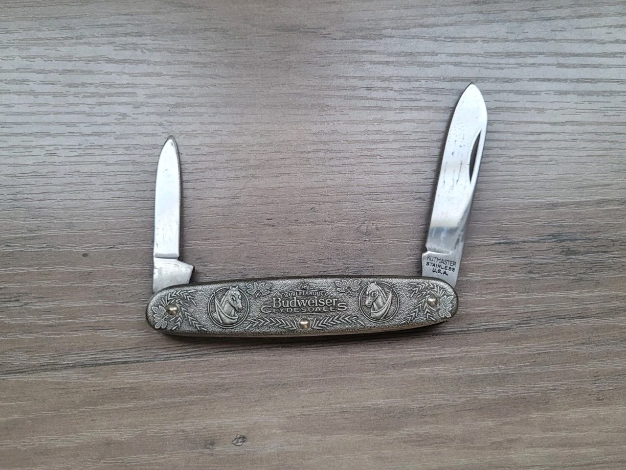 VTG RARE Kutmaster Budweiser Clydesdales Pocket Knife Double Blade VTG RARE Kutmaster Budweiser Clydesdales Pocket Knife Double Blade