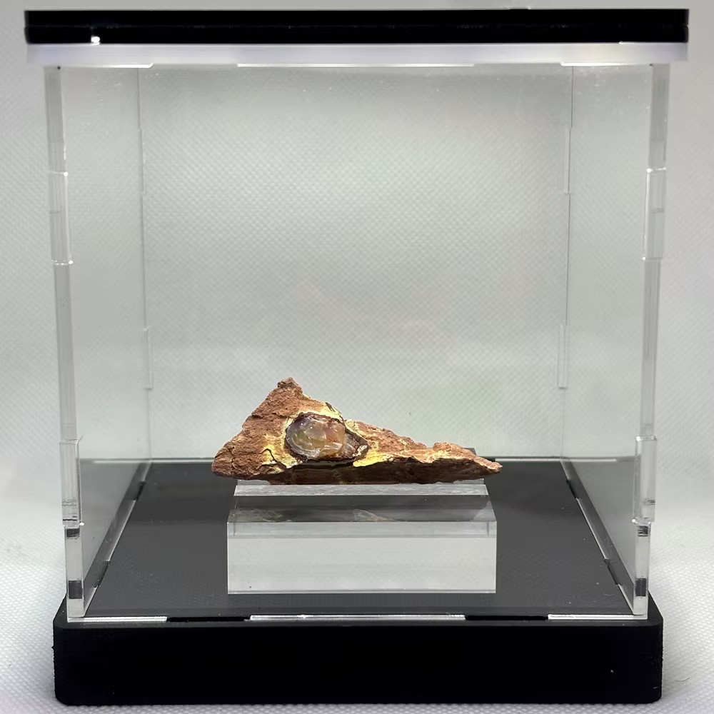 Jalisco Mexican Fire Opal Light Box Collectible Jalisco Mexican Fire Opal Light Box Collectible